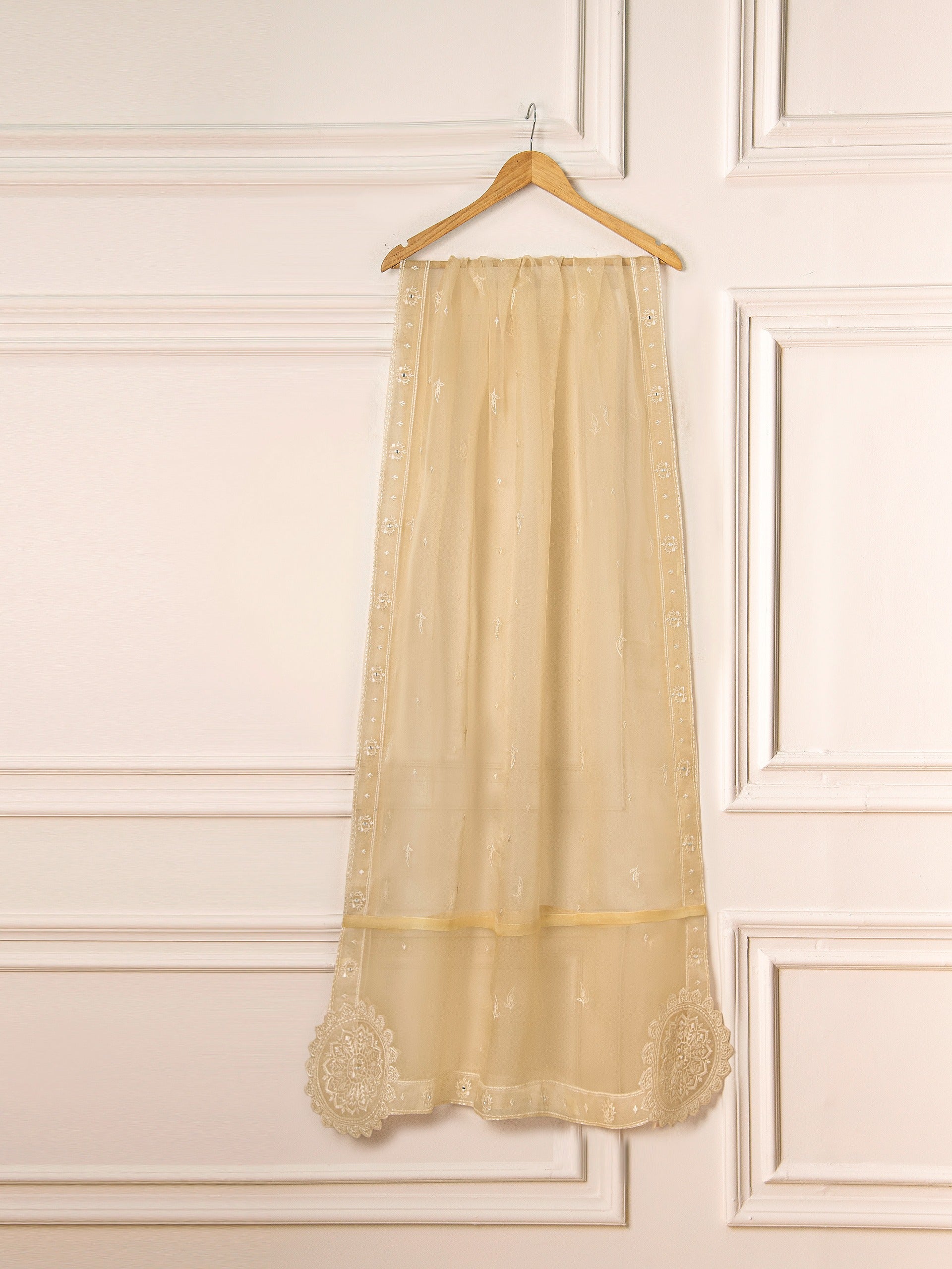 3 Piece- Pure Khaddi Silk Embroidered Suit S111586 - Image 8