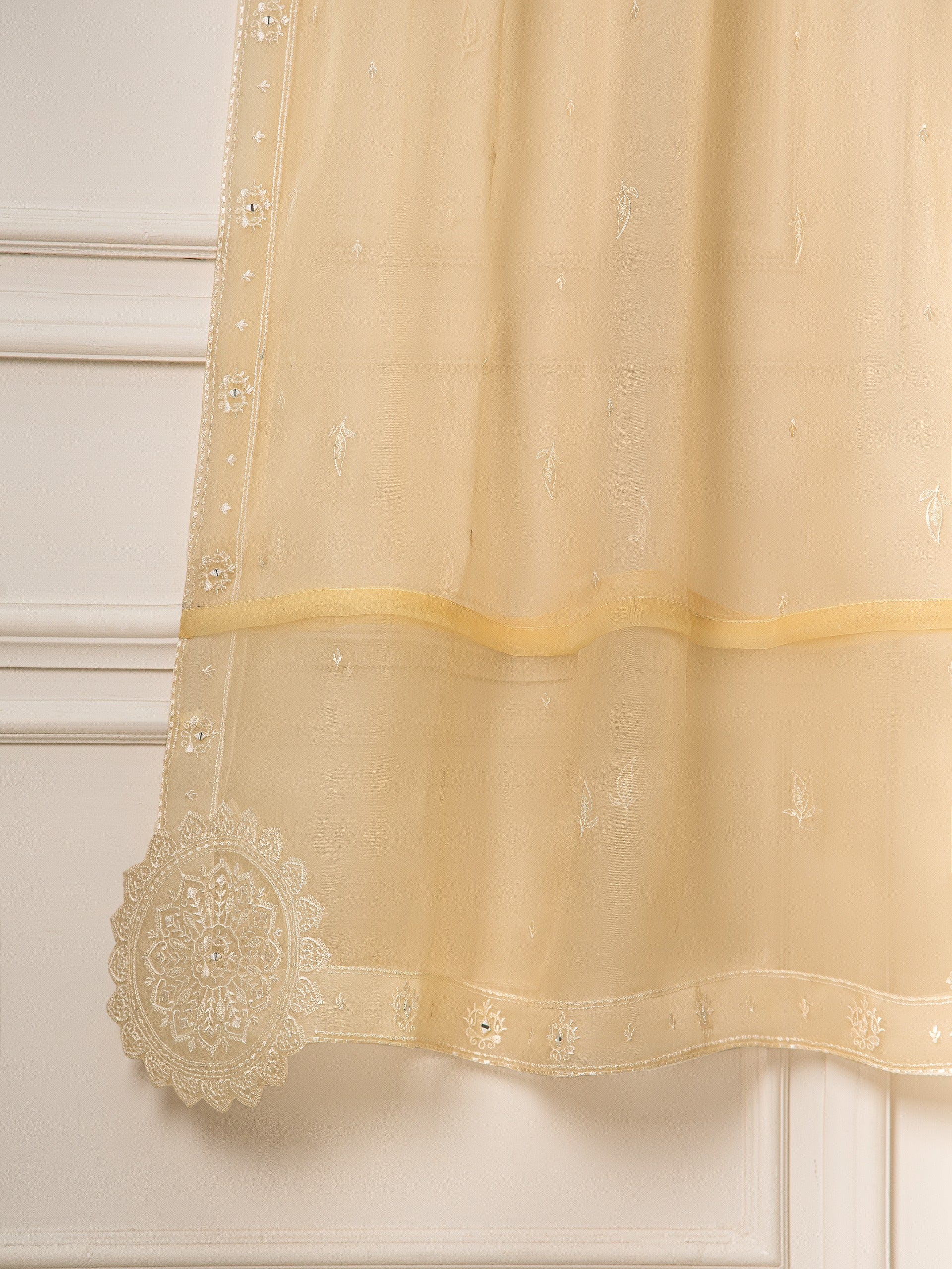 3 Piece- Pure Khaddi Silk Embroidered Suit S111586 - Image 9