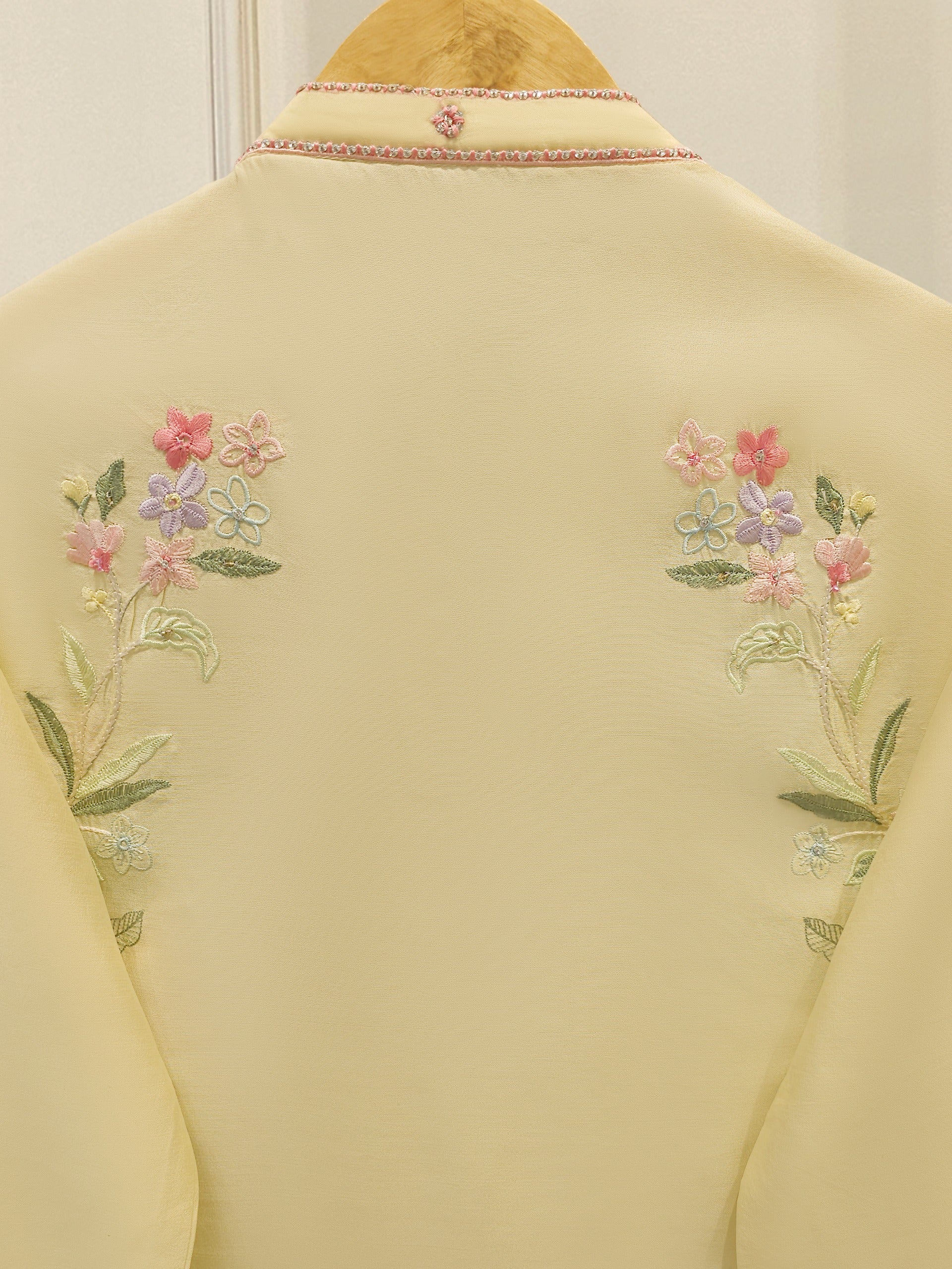 3 Piece- Pure Khaddi Silk Embroidered Suit S112240 - Image 6