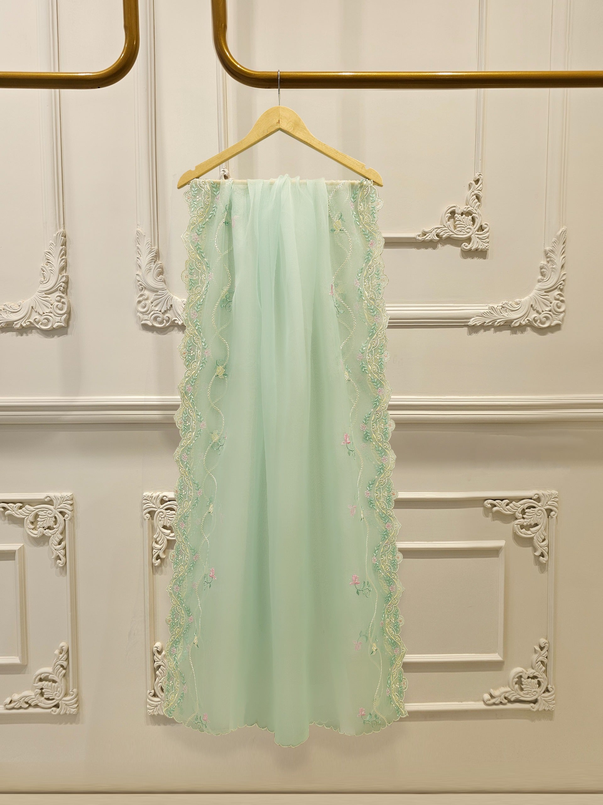 3 Piece- Pure Khaddi Silk Embroidered Suit S112281 - Image 7
