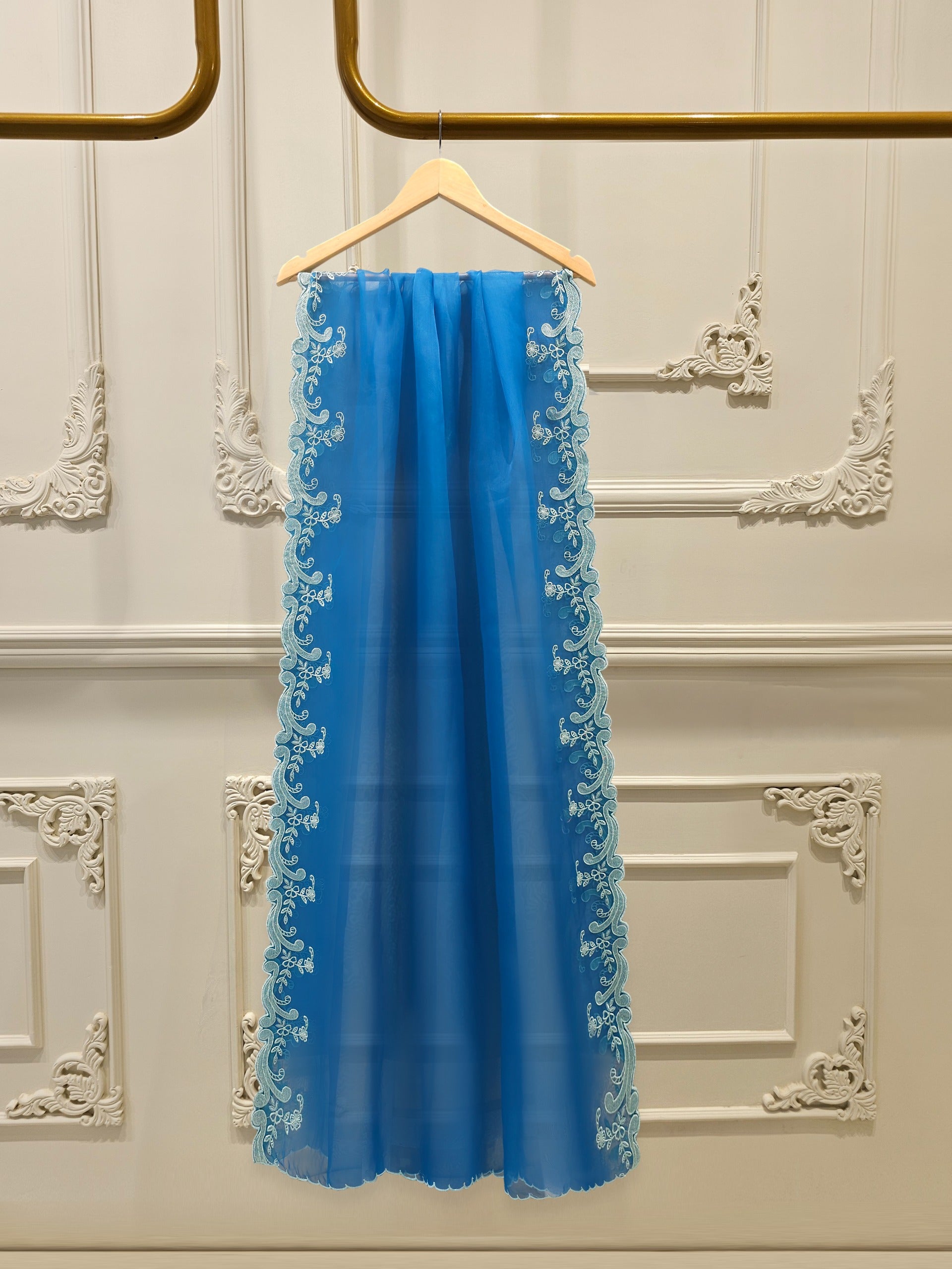3 Piece- Pure Khaddi Silk Embroidered Suit S112404 - Image 6
