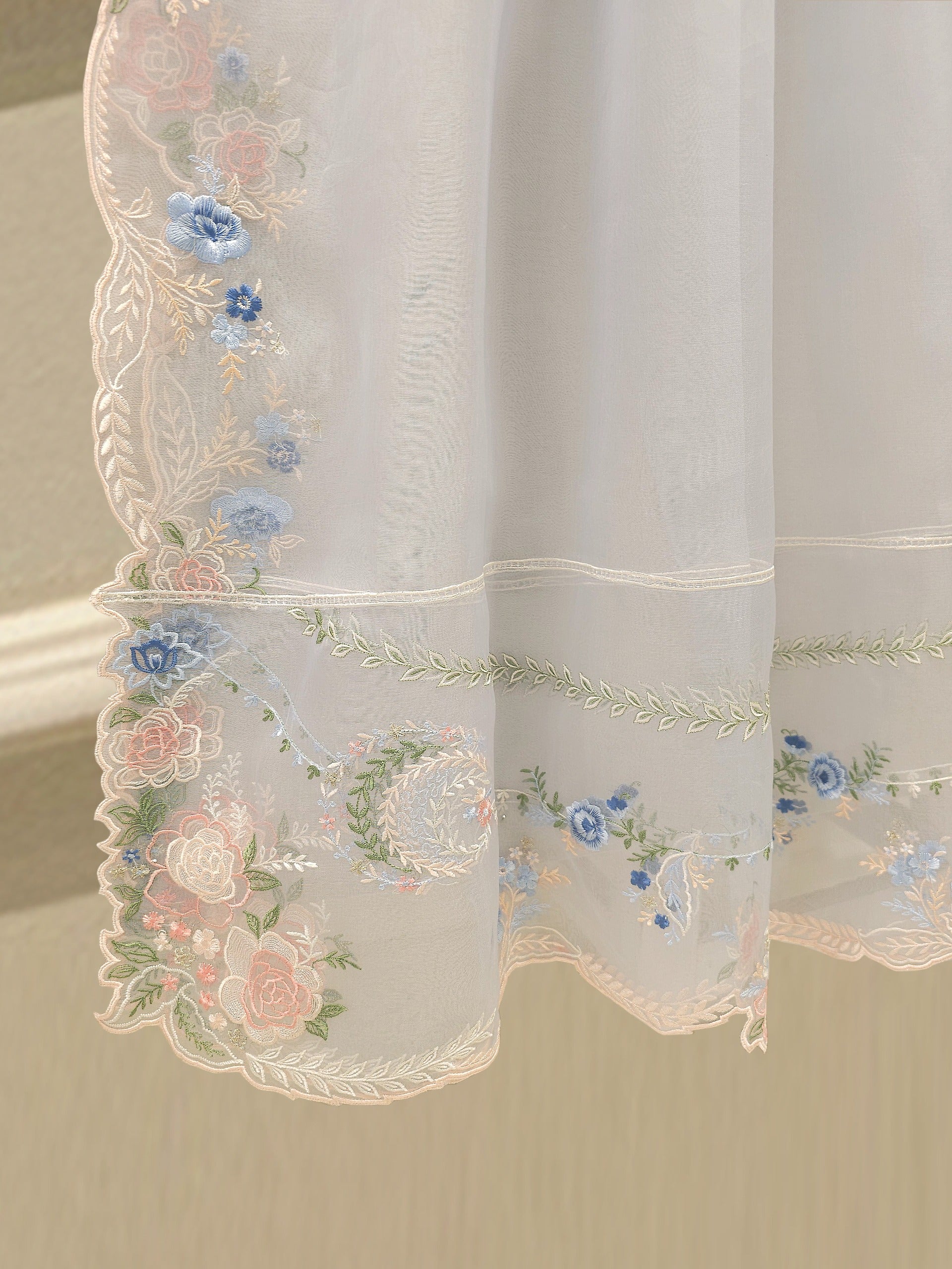 3 Piece- Pure Khaddi Silk Embroidered Suit S112438 - Image 6