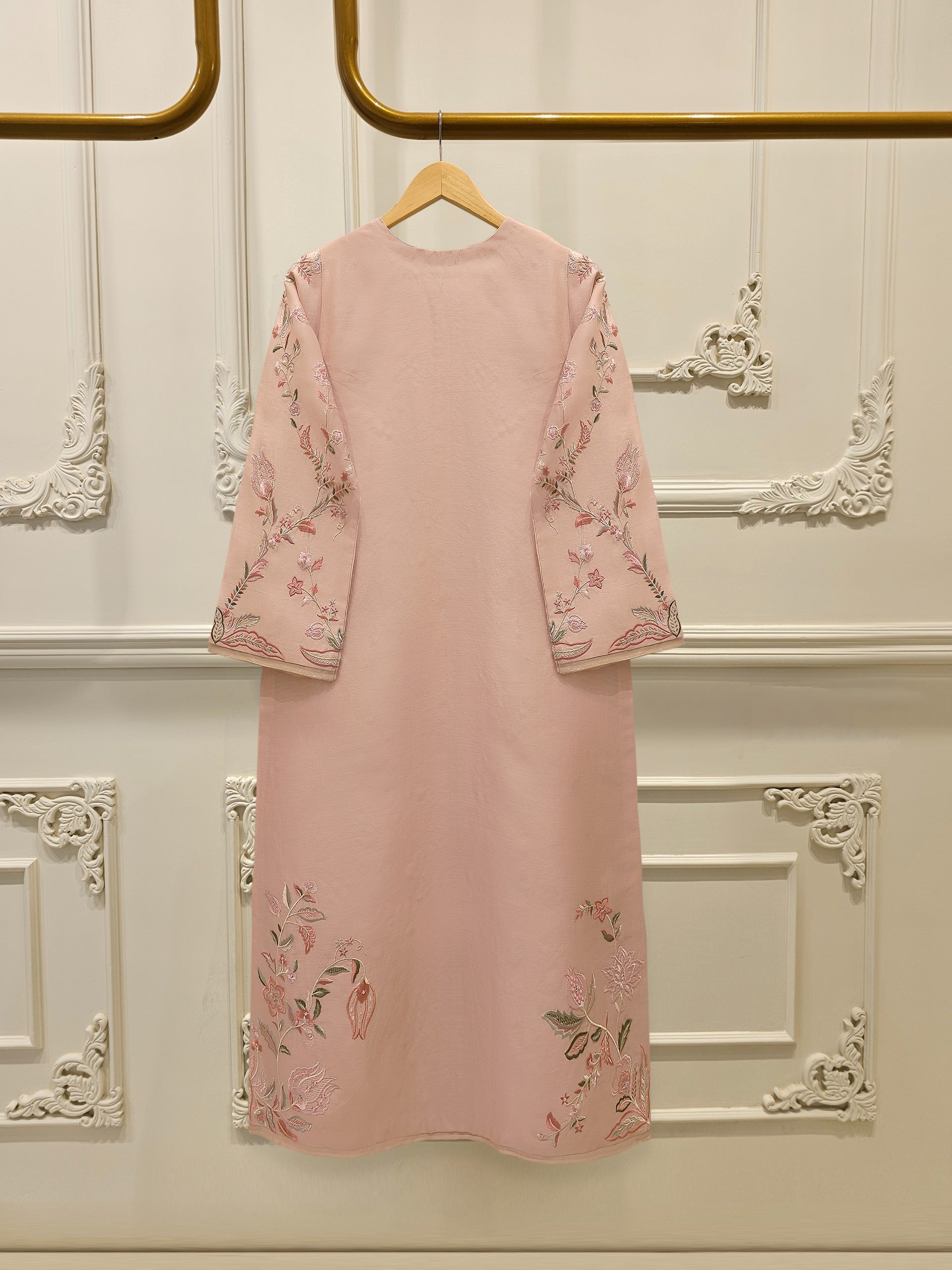 3 Piece- Pure Khaddi Silk Embroidered Suit S112678 - Image 5
