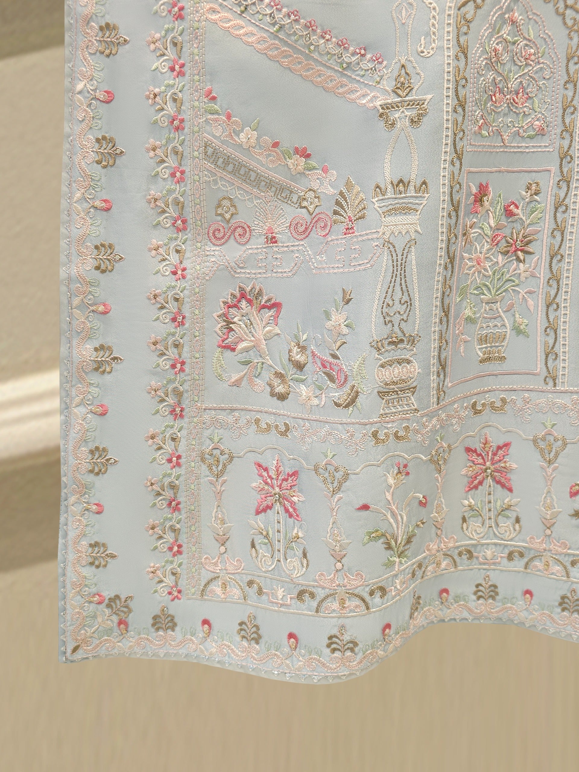 3 Piece - Pure Khaddi Silk Embroidered Suit S113006 - Image 7
