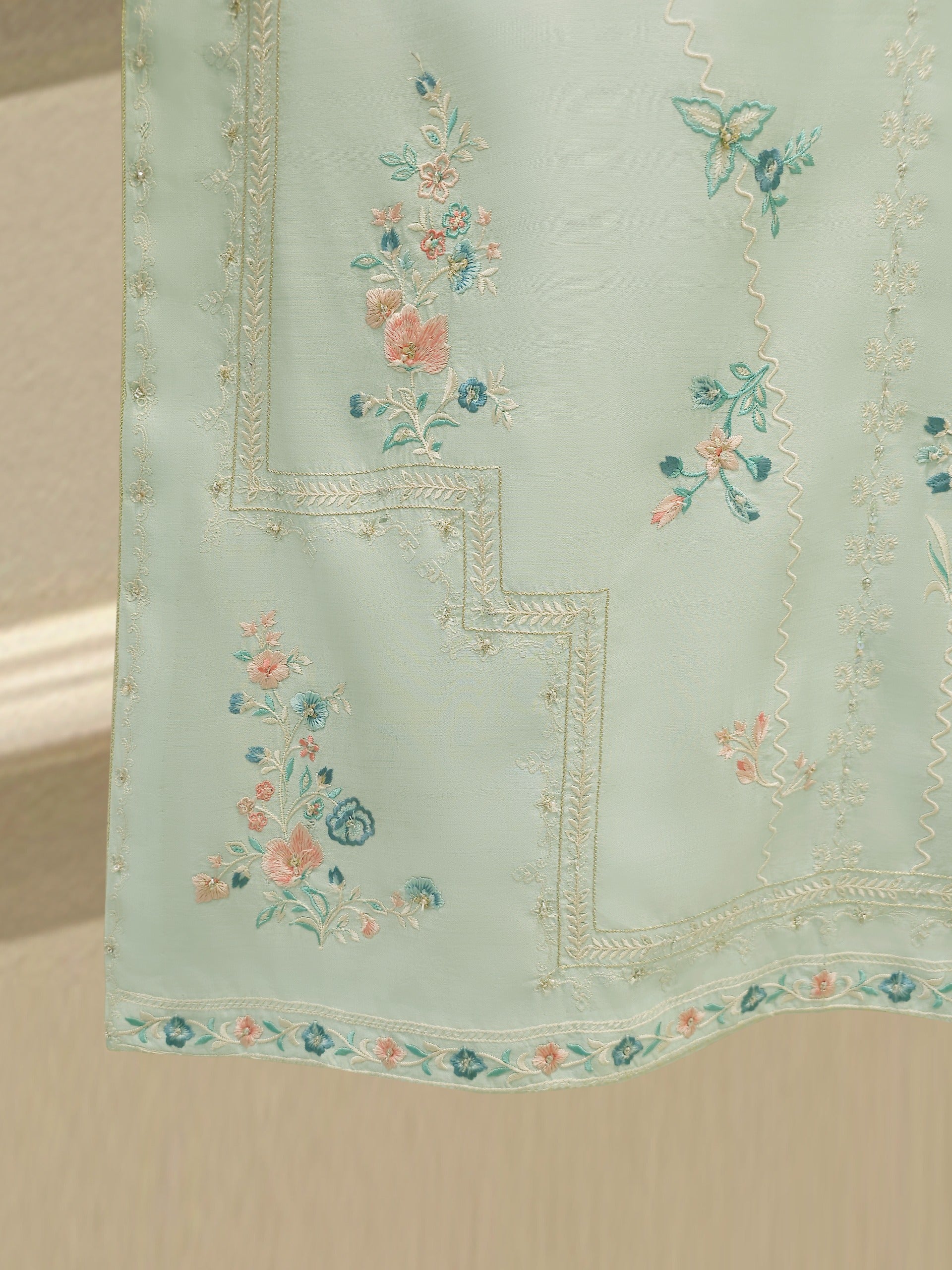 3 Piece - Pure Khaddi Silk Embroidered Suit S113043 - Image 4