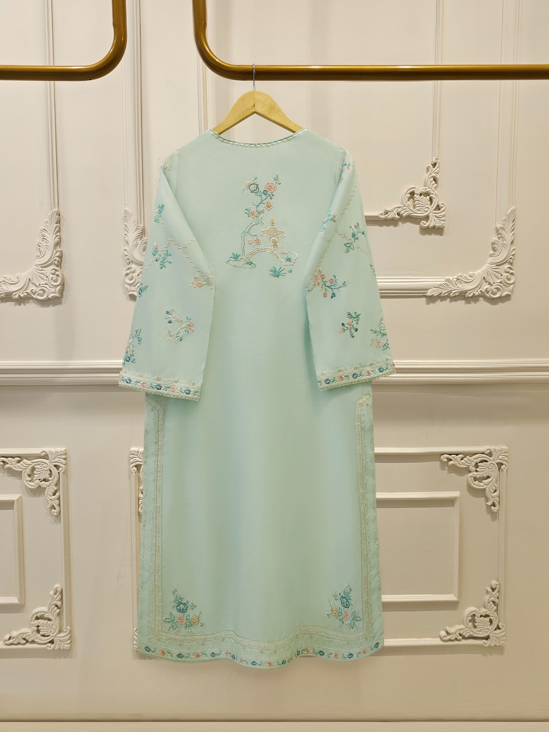 3 Piece - Pure Khaddi Silk Embroidered Suit S113043 - Image 5