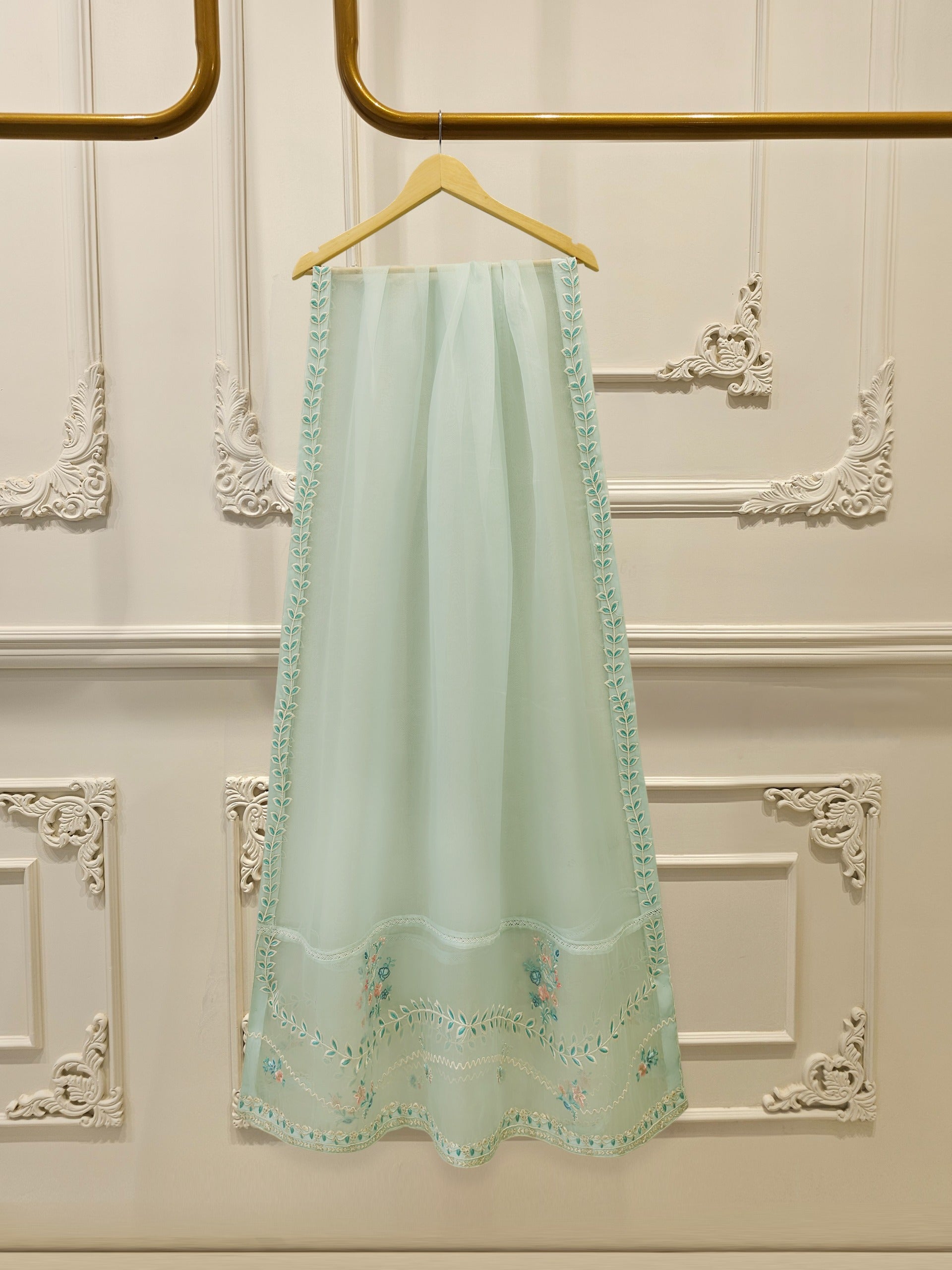 3 Piece - Pure Khaddi Silk Embroidered Suit S113043 - Image 7
