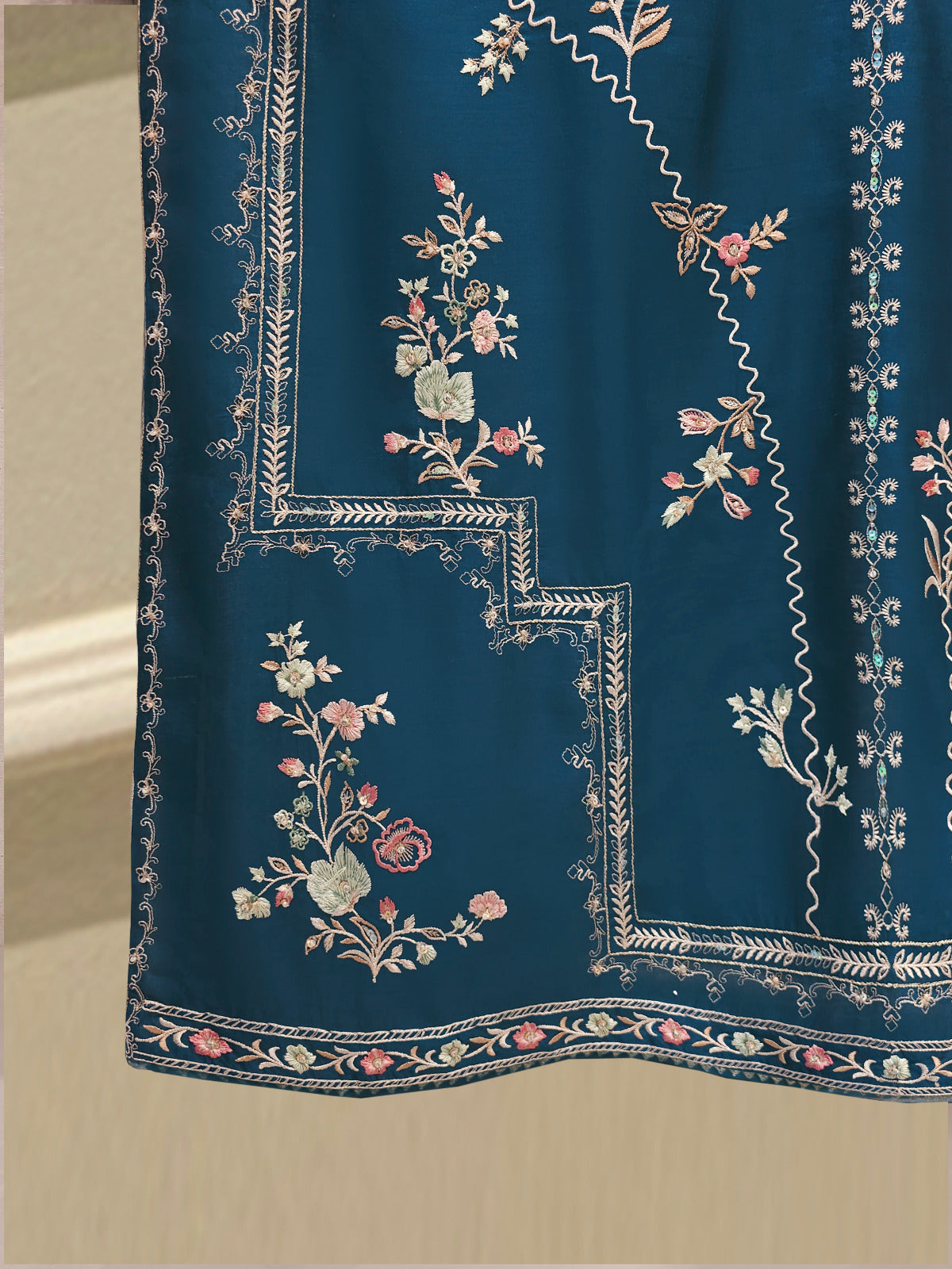 3 Piece - Pure Khaddi Silk Embroidered Suit S113242 - Image 5
