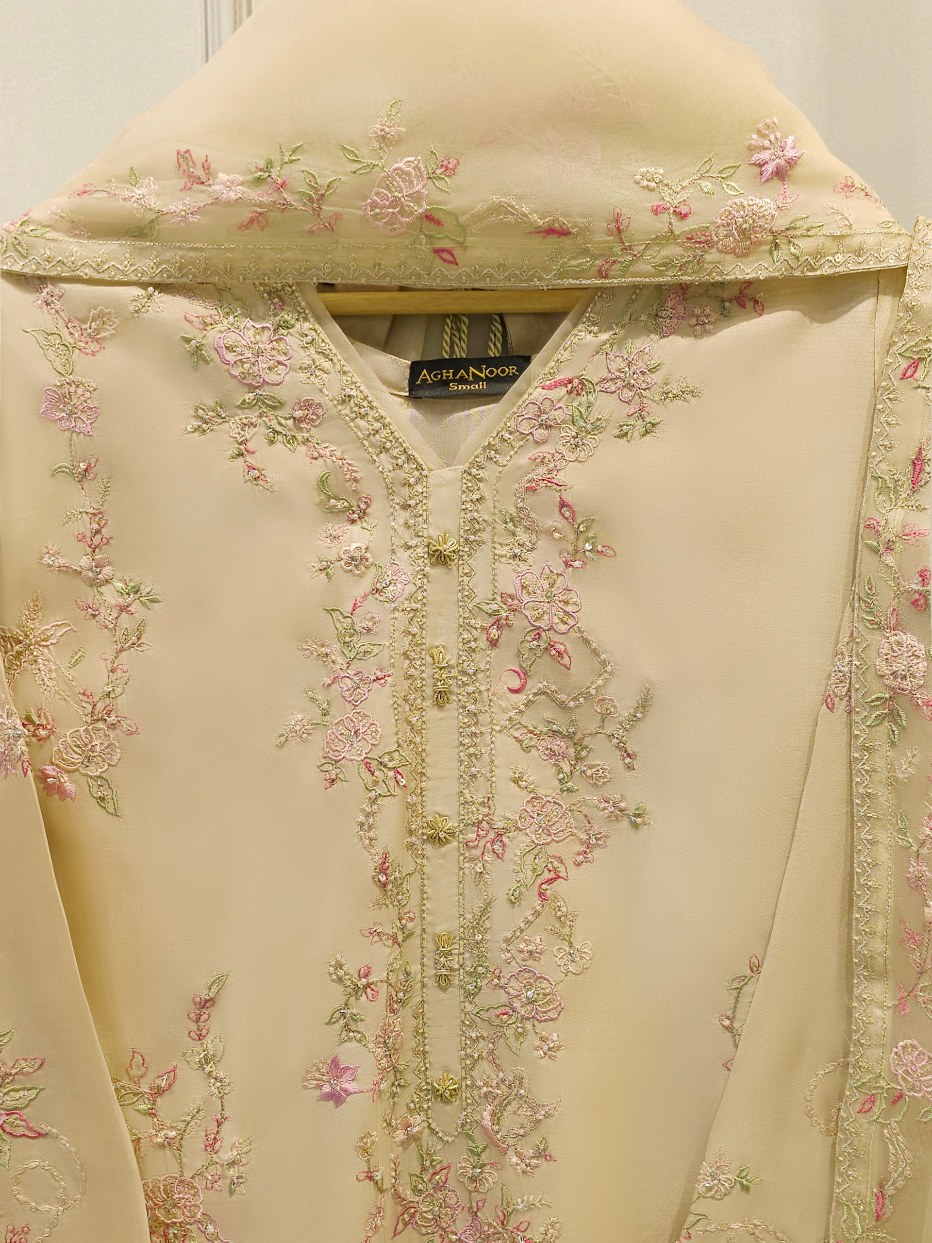 3 Piece - Pure Khaddi Silk Embroidered Suit S113334 - Image 2