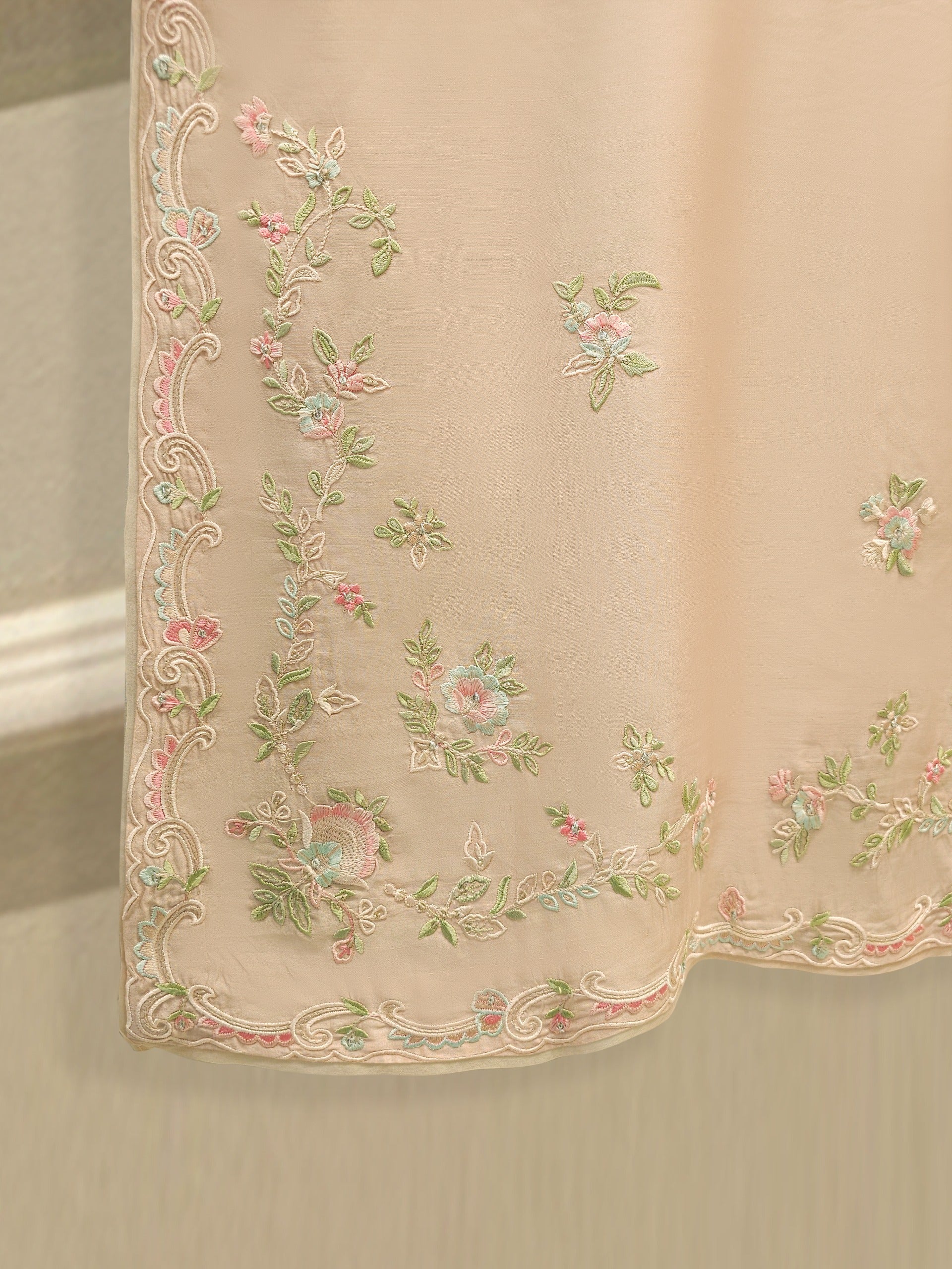 3 Piece- Pure Khadi Silk Embroidered Suit S112026 - Image 5