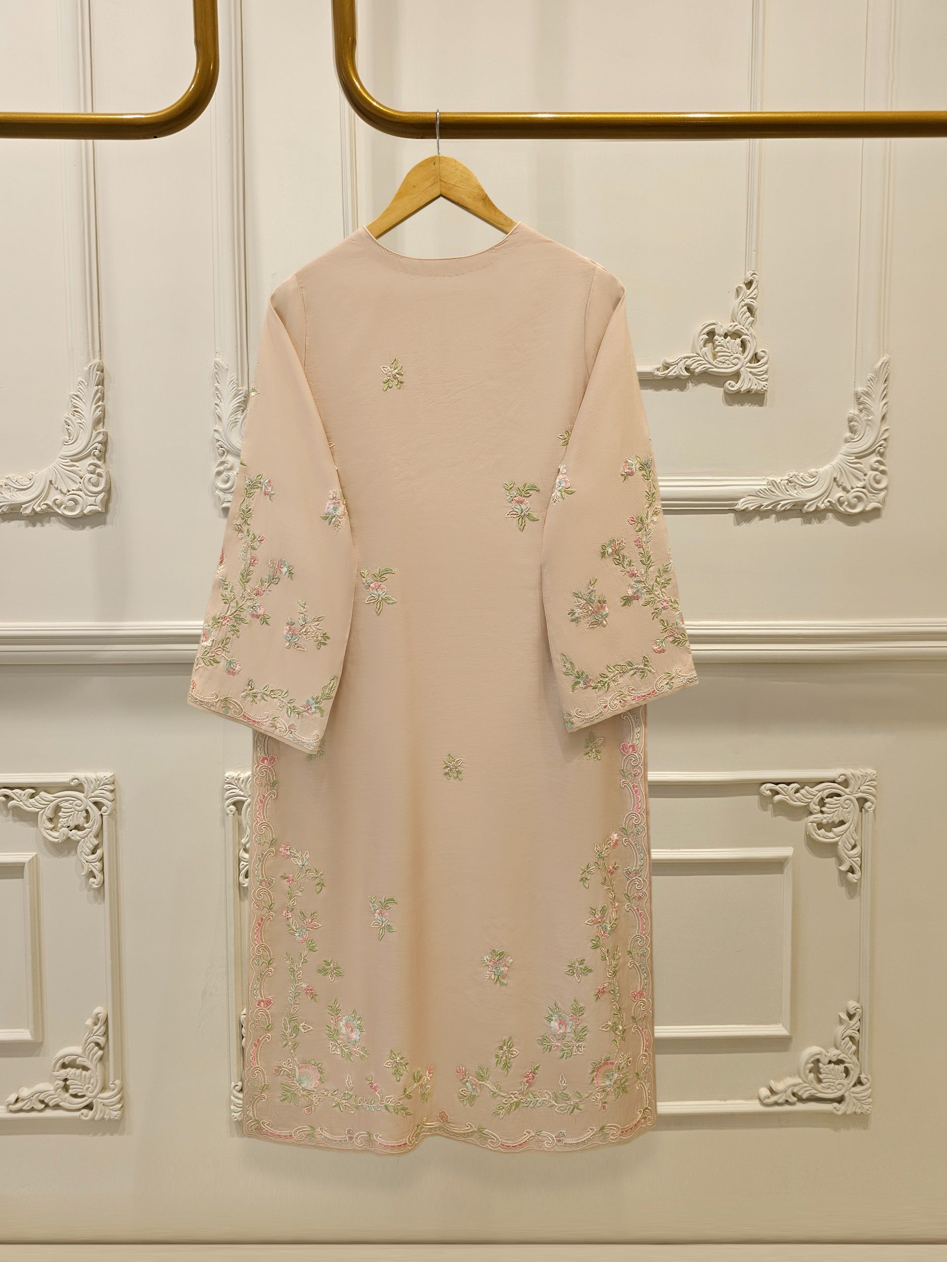3 Piece- Pure Khadi Silk Embroidered Suit S112026 - Image 6