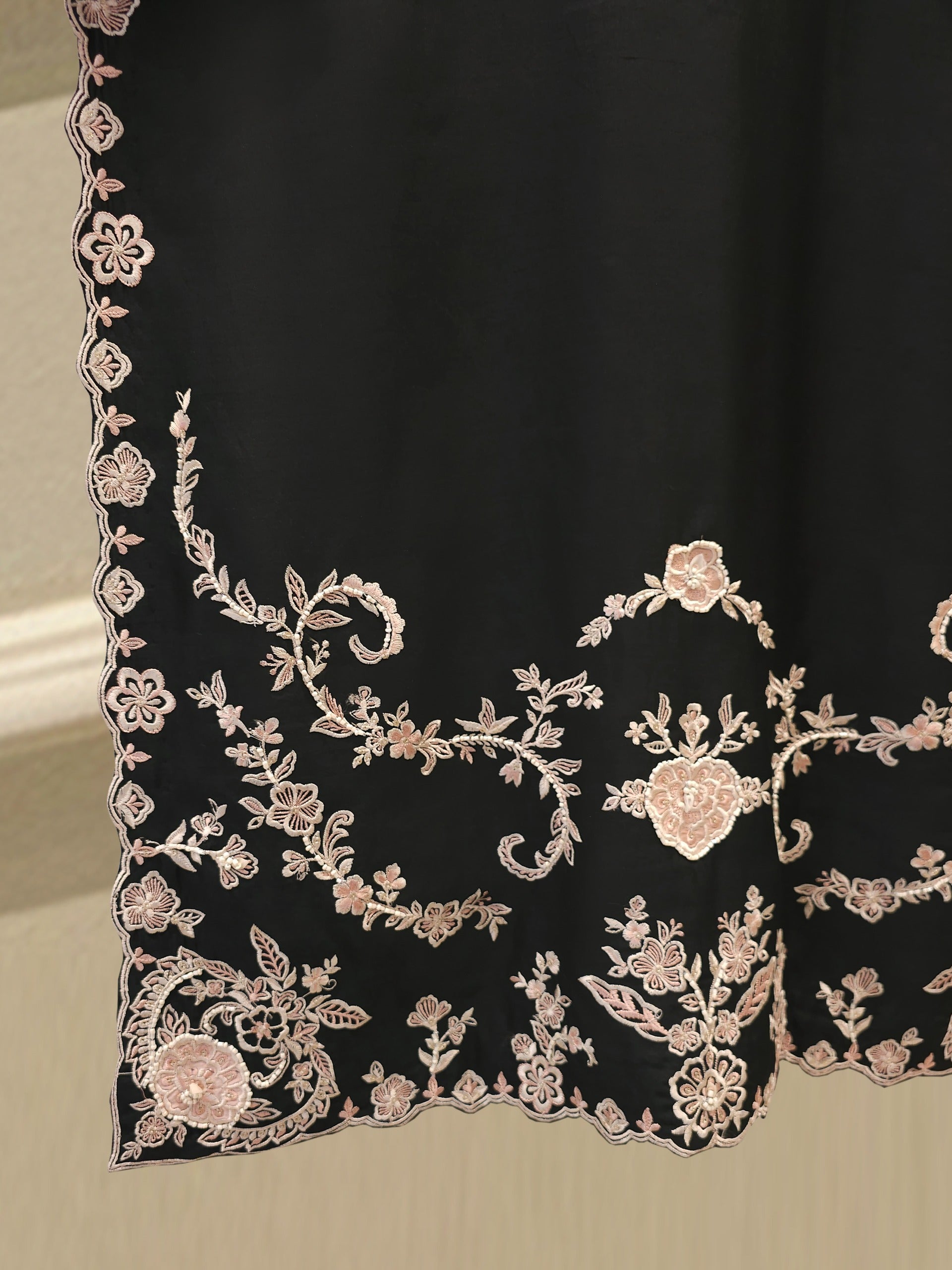 3 Piece- Pure Khadi Silk Embroidered Suit S112117 - Image 5