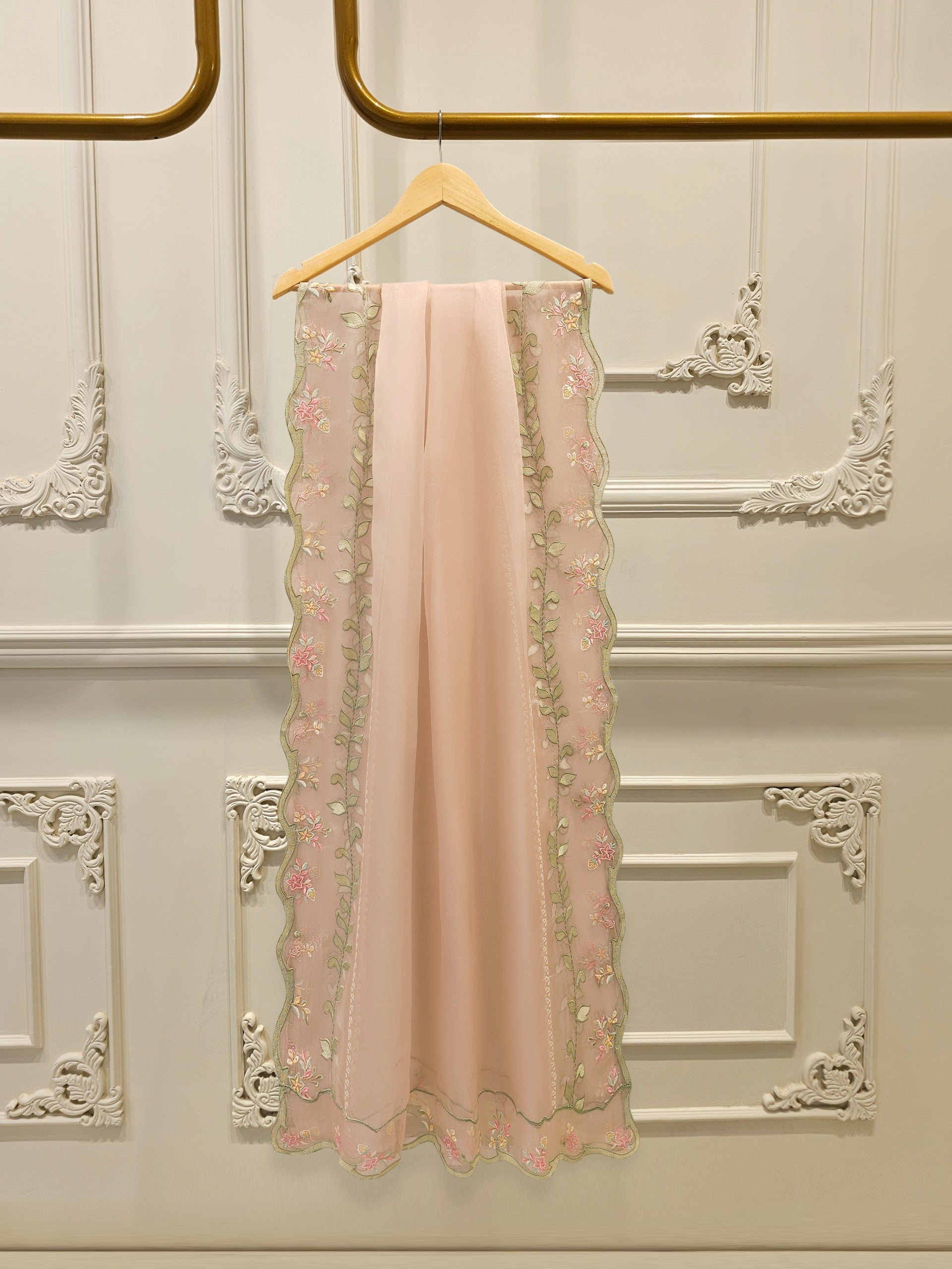 3 Piece- Pure Khadi Silk Embroidered Suit S112219 - Image 7
