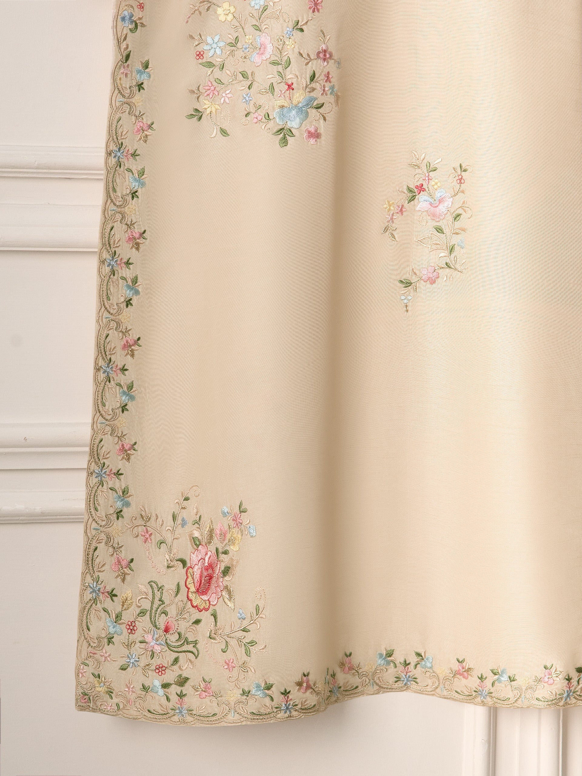 3 Piece- Pure Korean Silk Embroidered Suit S110959 - Image 5