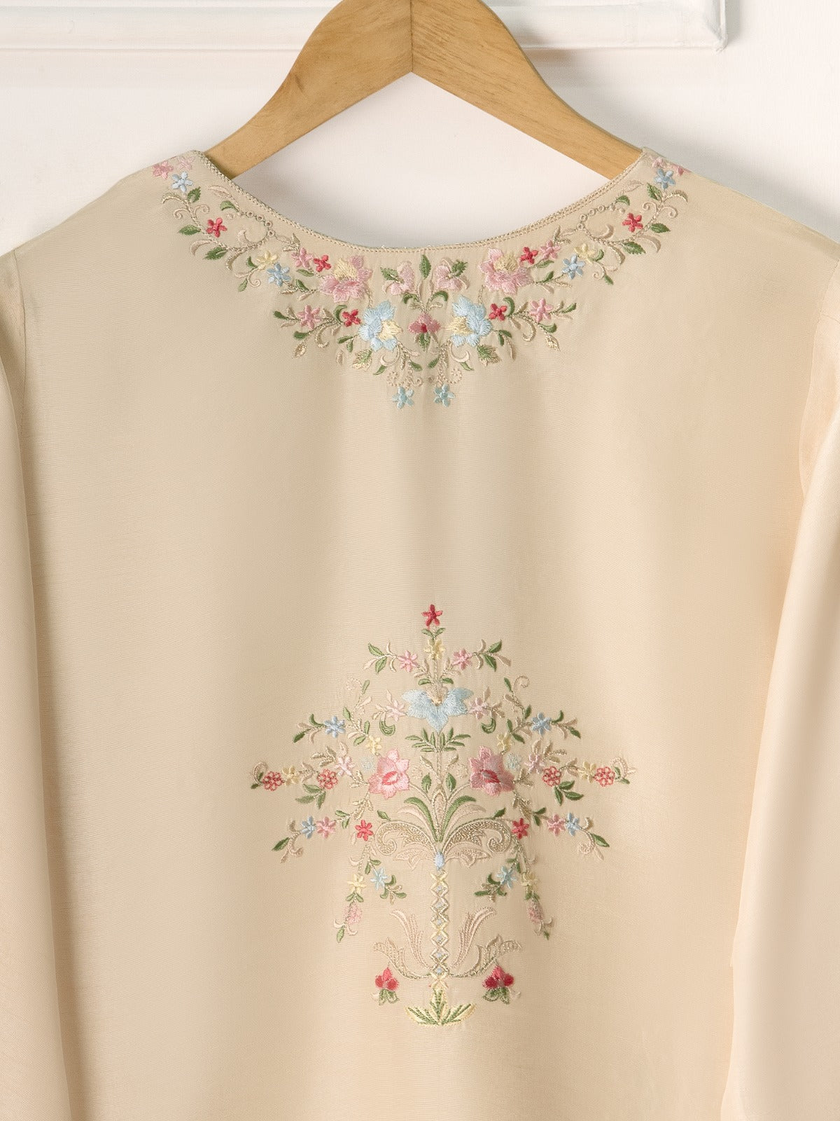 3 Piece- Pure Korean Silk Embroidered Suit S110959 - Image 7