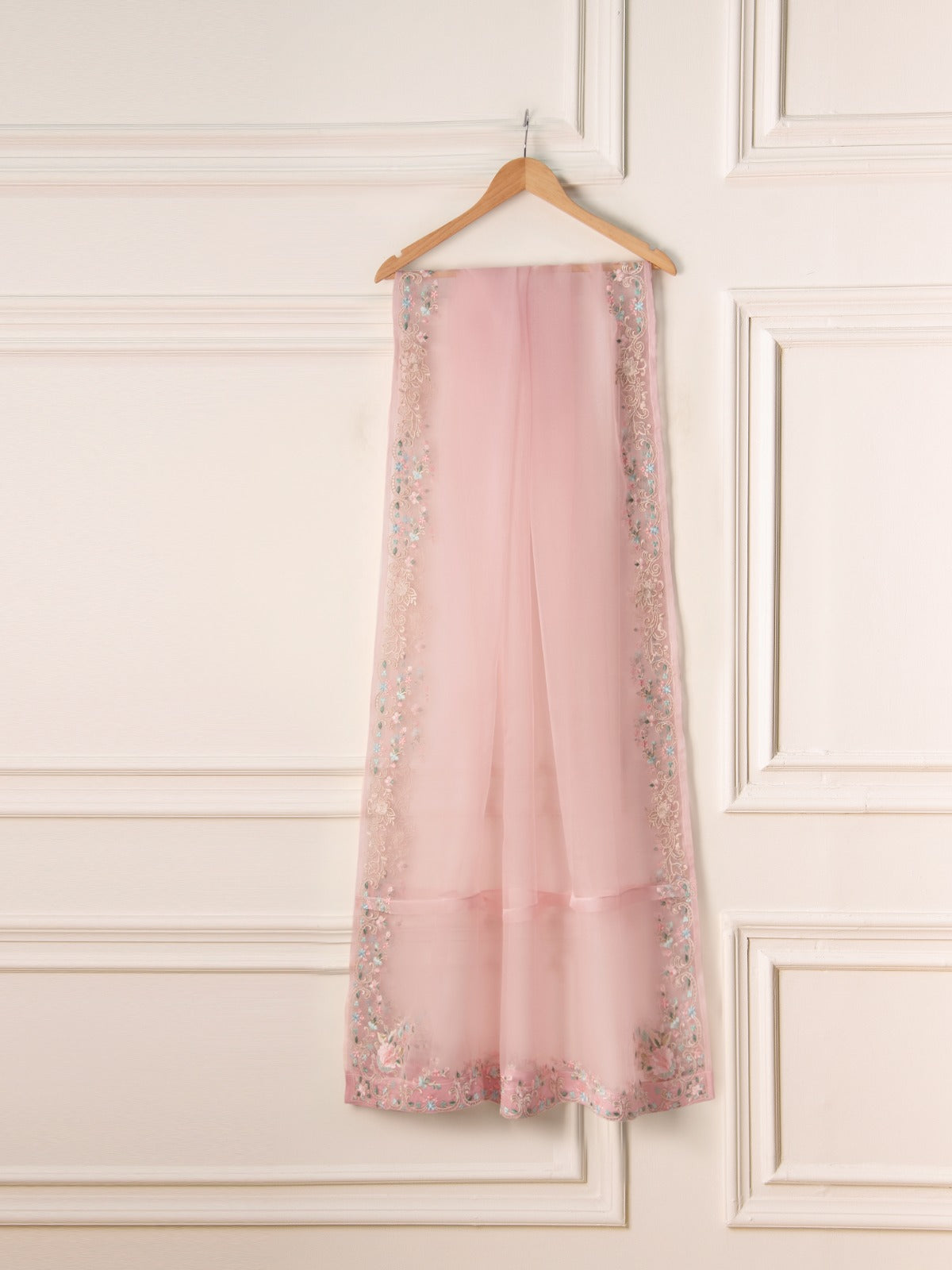 3 Piece- Pure Korean Silk Embroidered Suit S111015 - Image 8