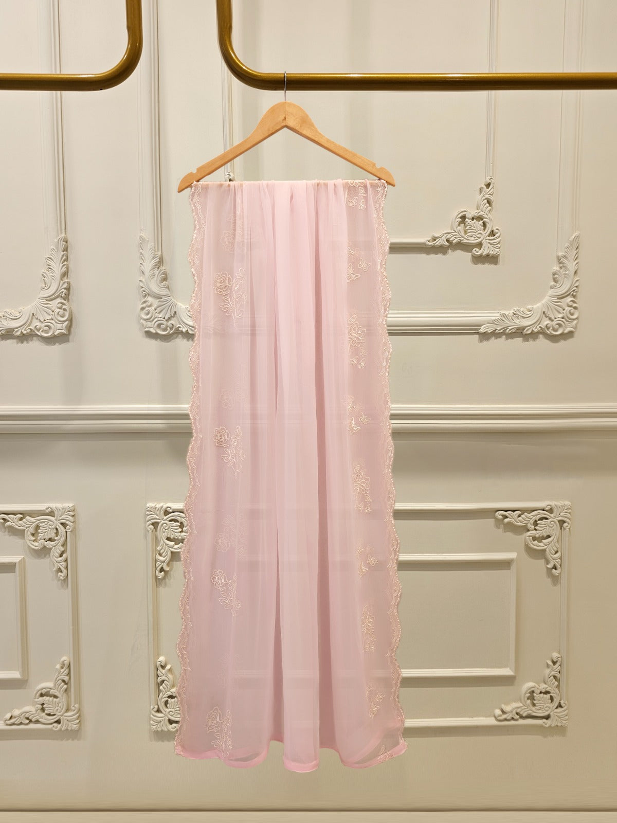 3 Piece- Pure Korean Silk Embroidered Suit S112076 - Image 5
