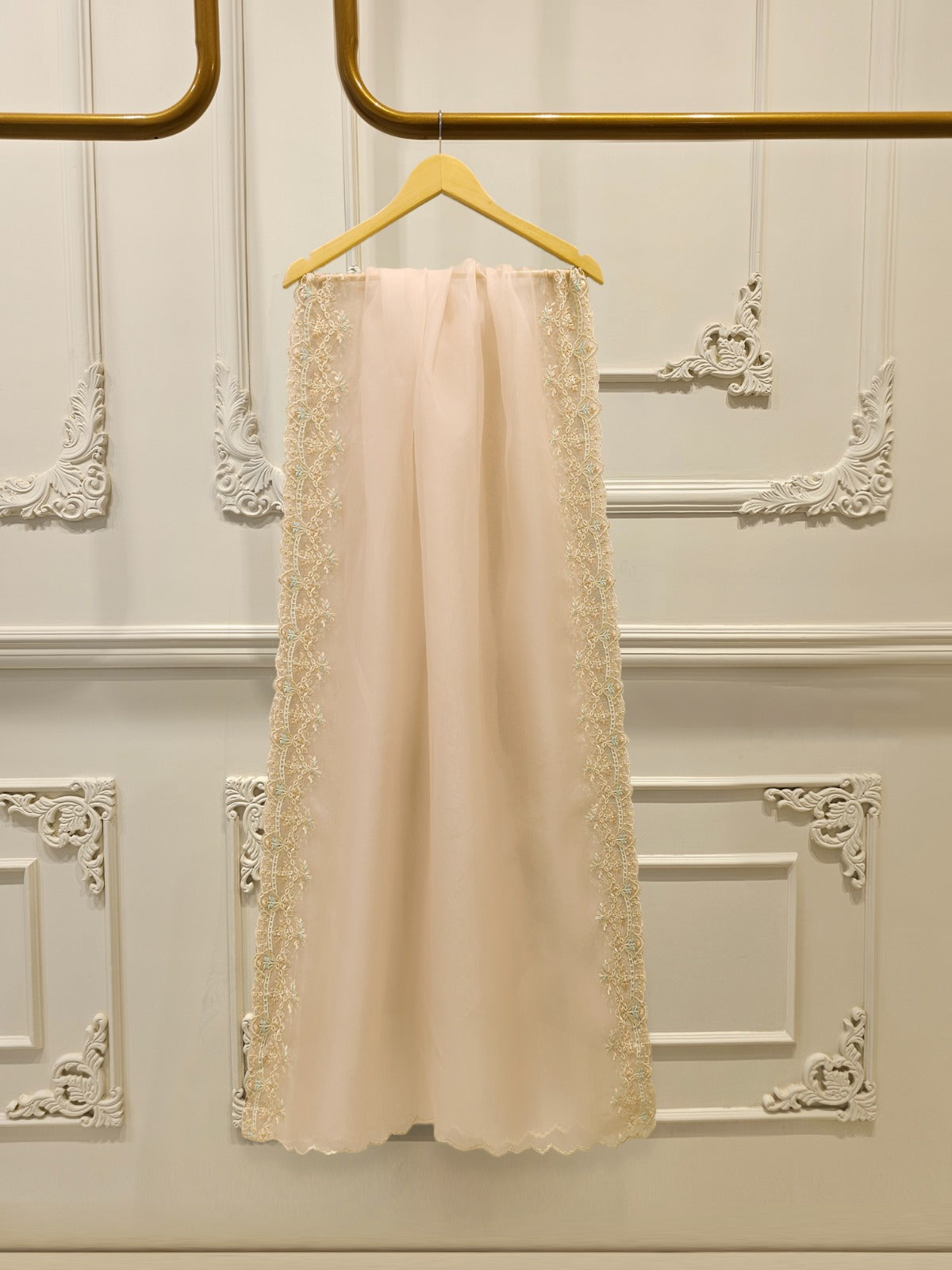 3 Piece - Pure Organza Embroidered Suit S113262 - Image 7