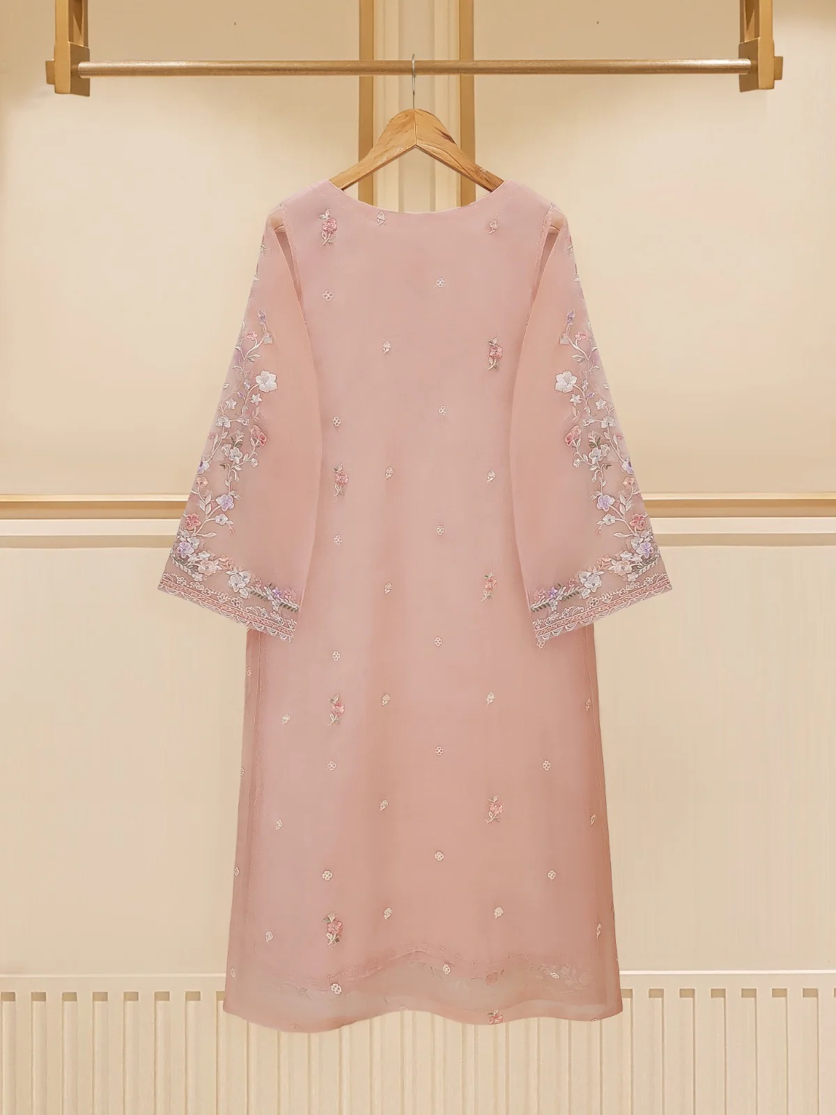 3 Piece - Pure Organza Embroidered Suit S109448 - Image 6