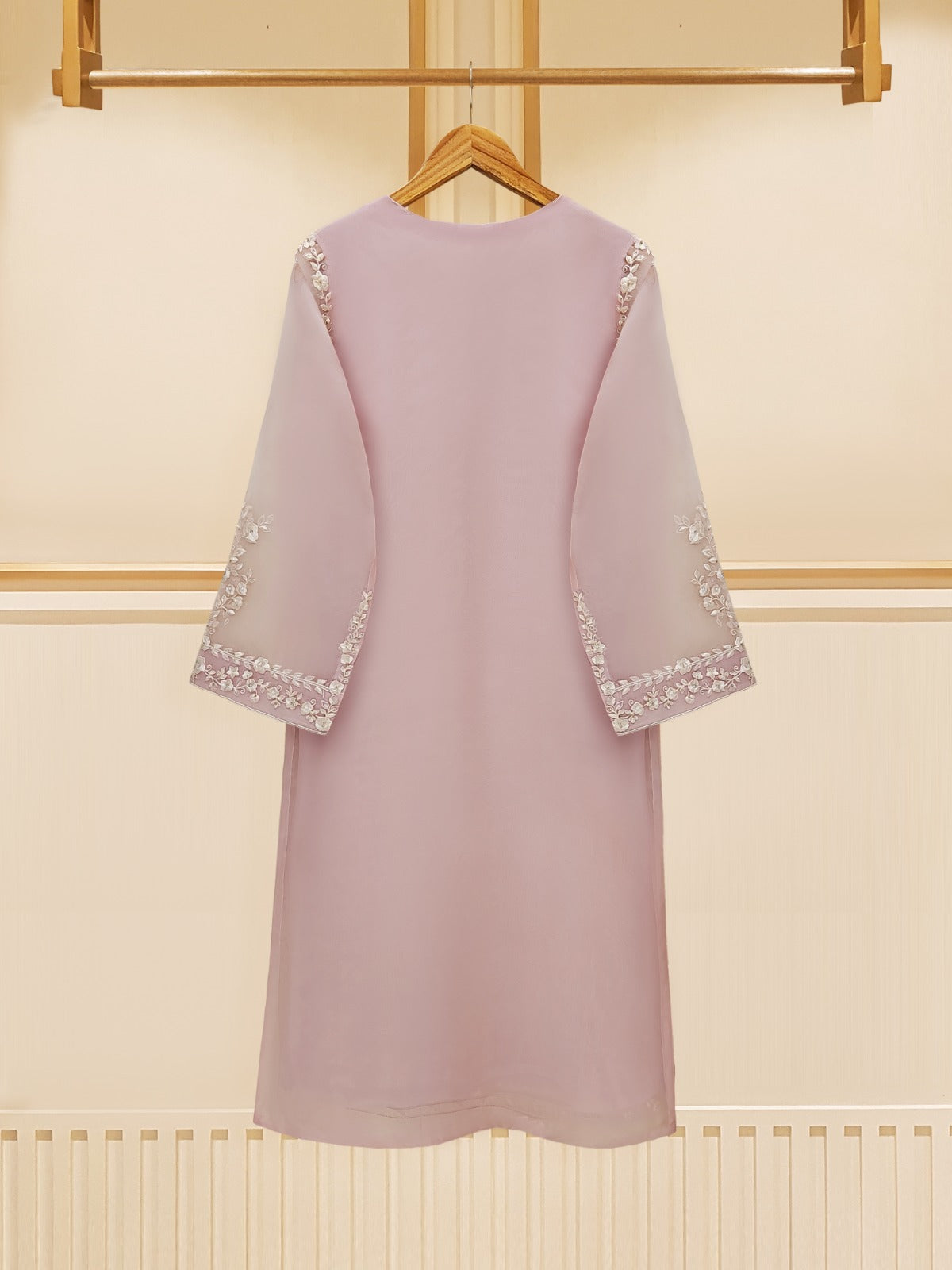 3 Piece - Pure Organza Embroidered Suit S109496 - Image 5