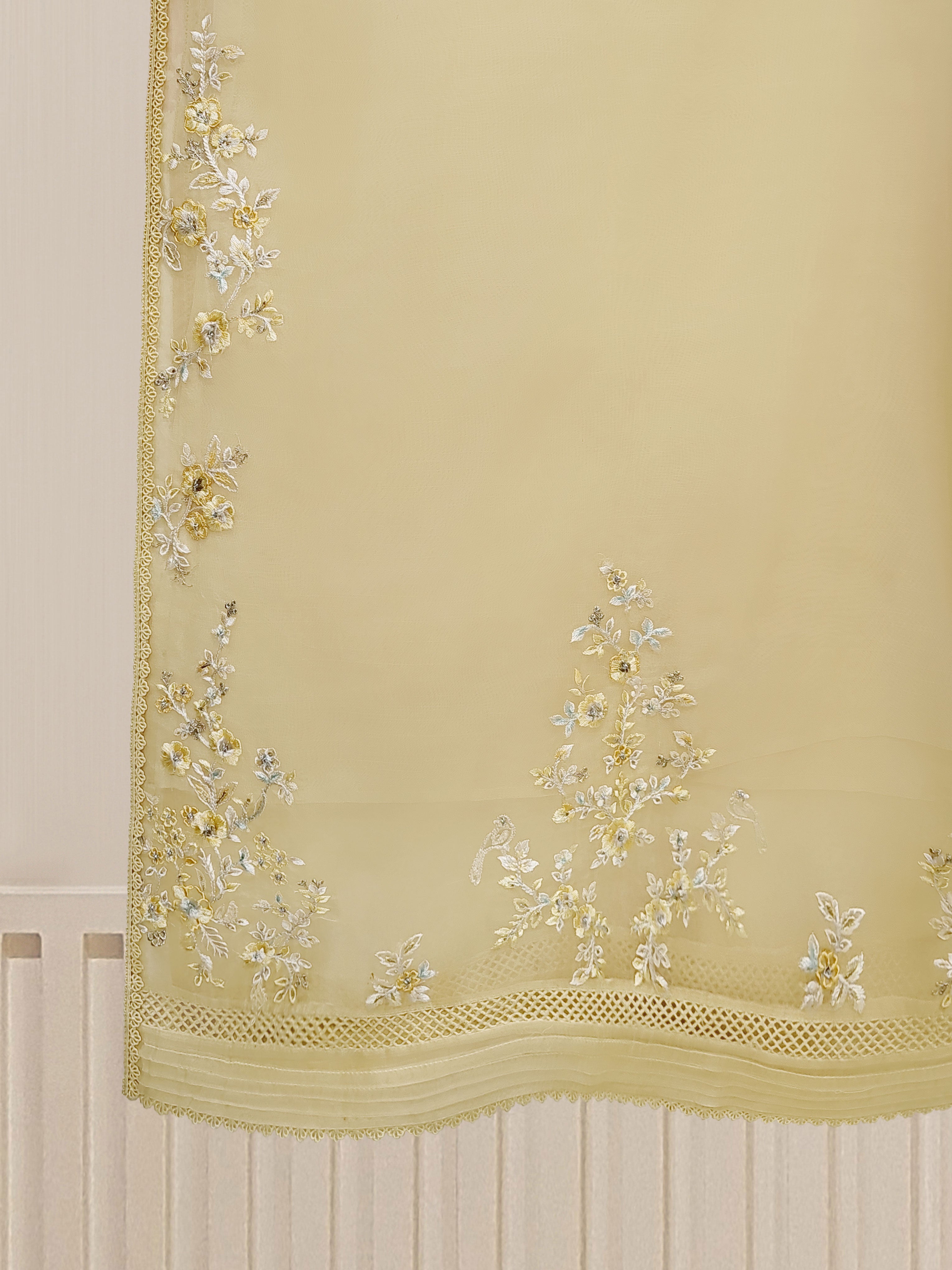 3 Piece - Pure Organza Embroidered Suit S110111 - Image 4