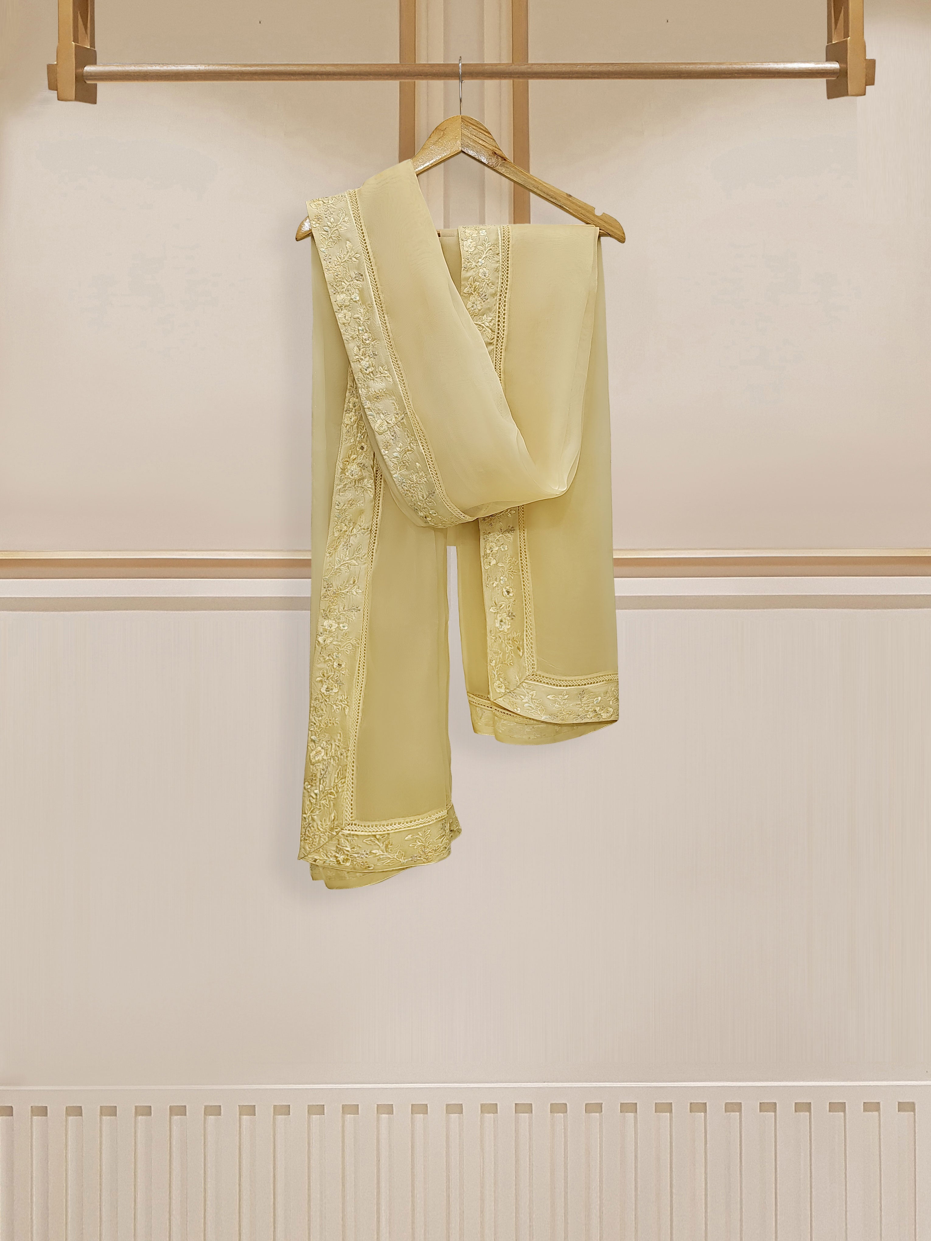 3 Piece - Pure Organza Embroidered Suit S110111 - Image 7