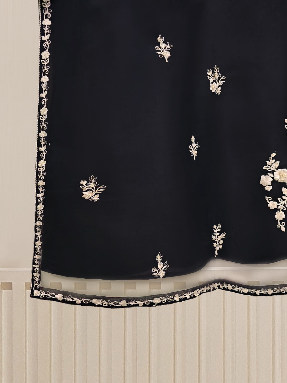 3 Piece - Pure Organza Embroidered Suit S110164 - Image 5