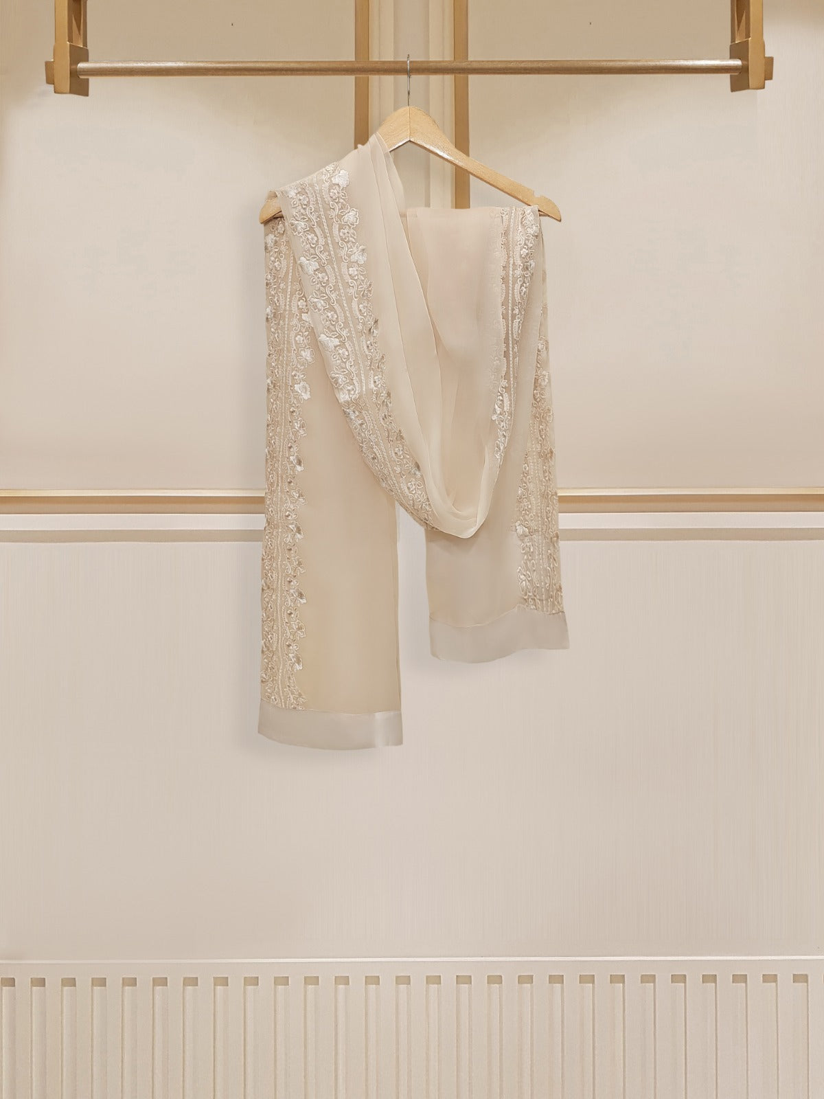 3 Piece - Pure Organza Embroidered Suit S110177 - Image 7