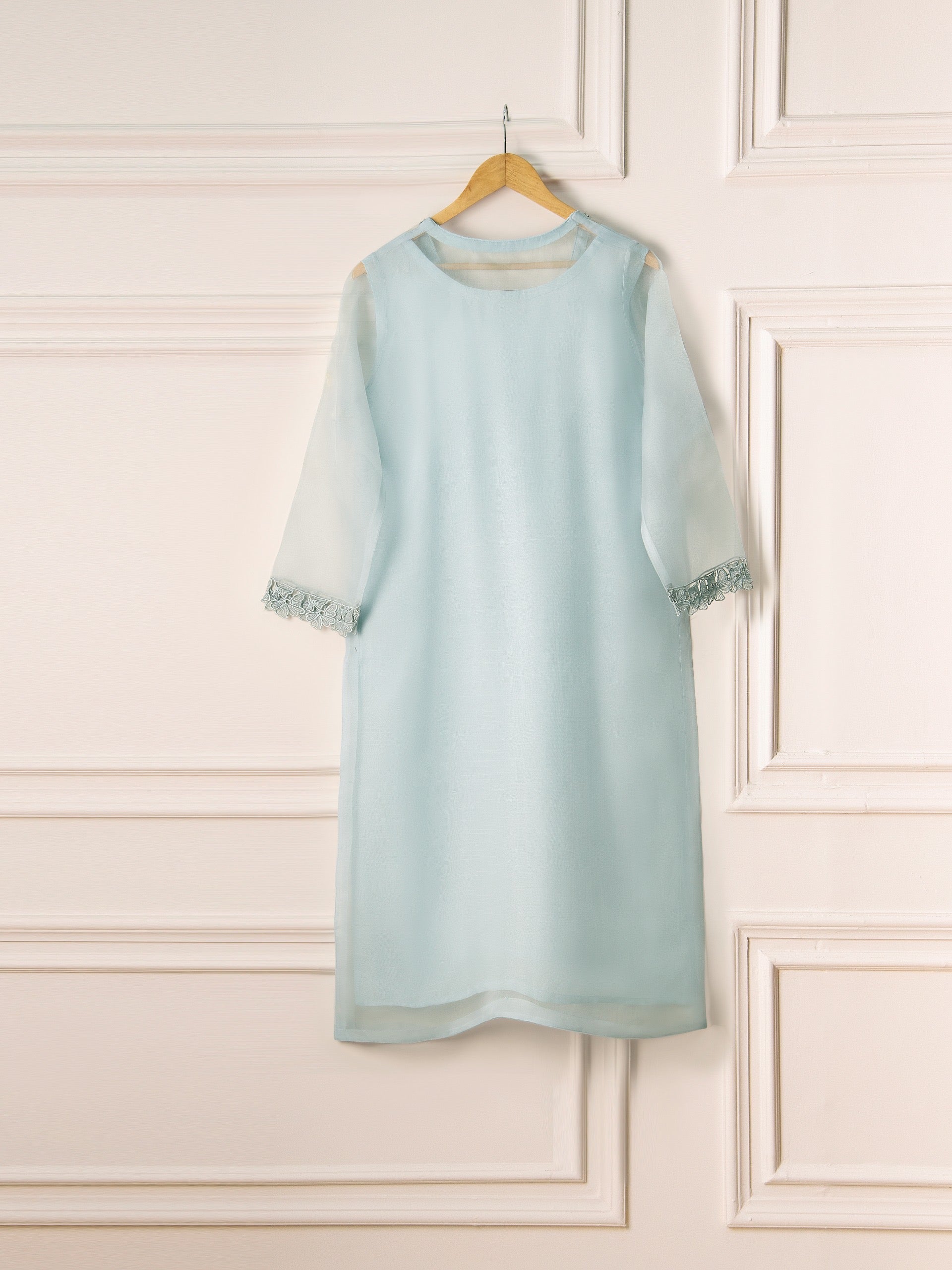 3 Piece - Pure Organza Embroidered Suit S110714 - Image 5