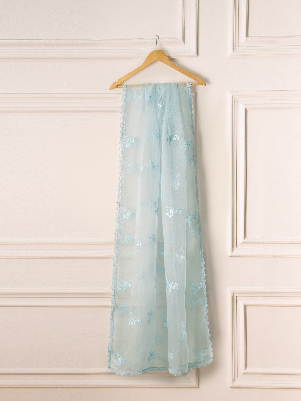 3 Piece - Pure Organza Embroidered Suit S110714 - Image 6