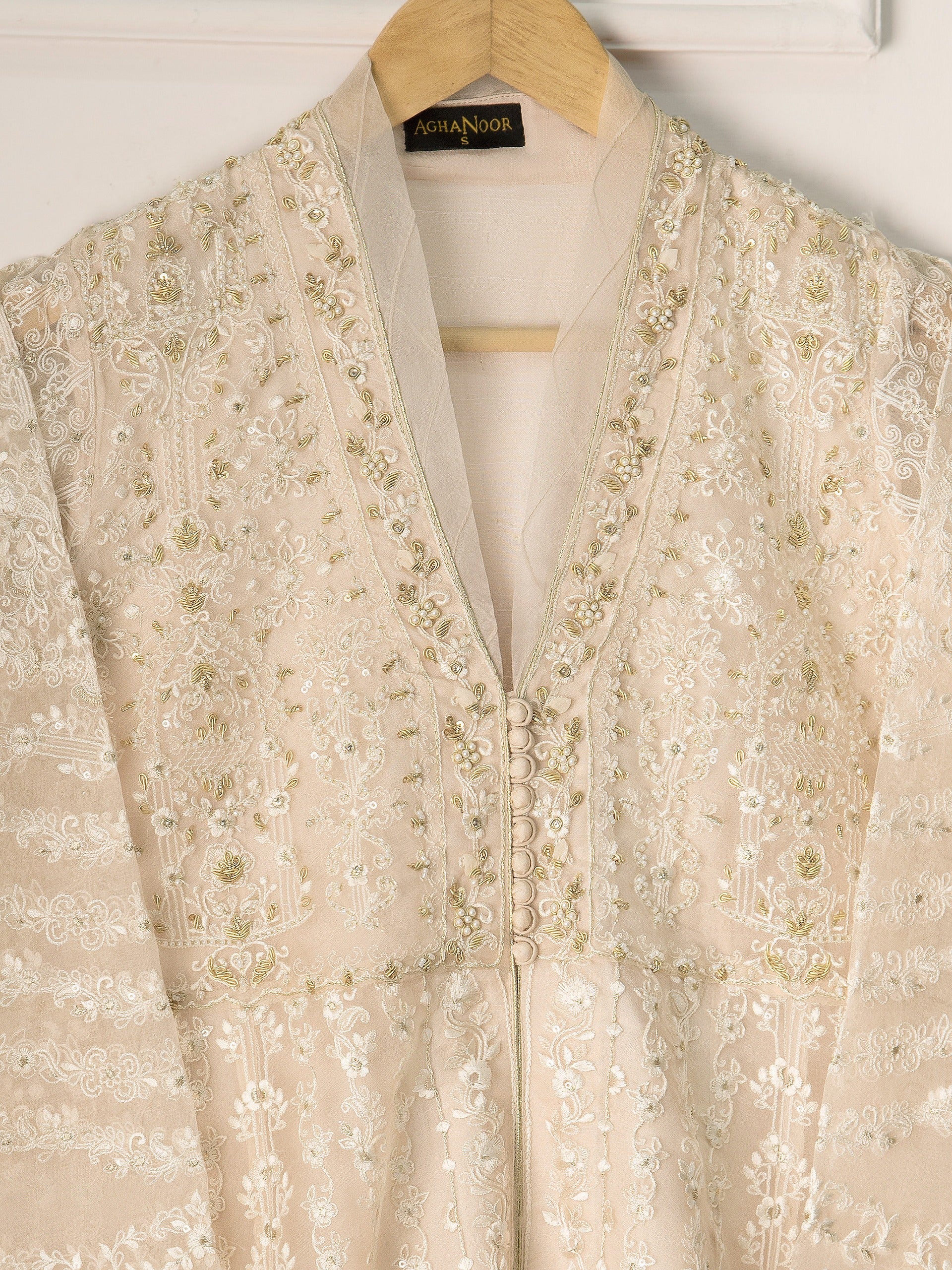3 Piece - Pure Organza Embroidered Suit S110732 - Image 3