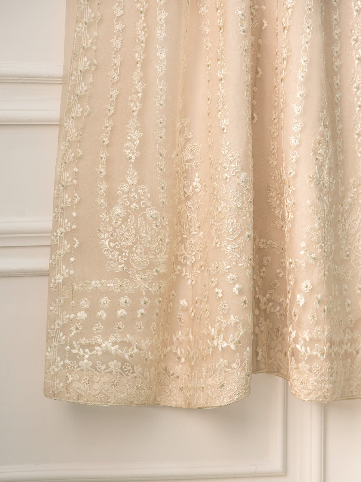 3 Piece - Pure Organza Embroidered Suit S110732 - Image 4