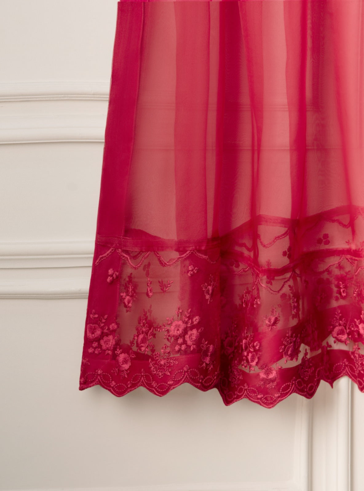 3 Piece - Pure Organza Embroidered Suit S110835 - Image 8