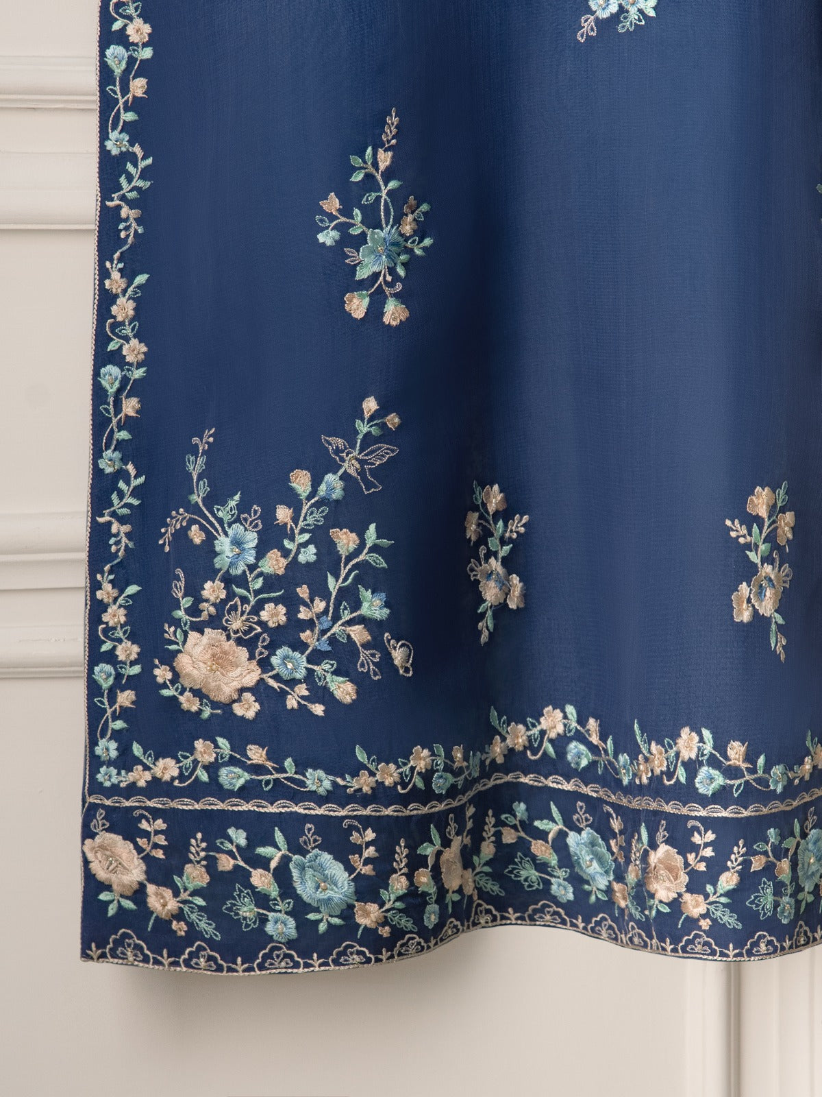 3 Piece - Pure Organza Embroidered Suit S110886 - Image 7