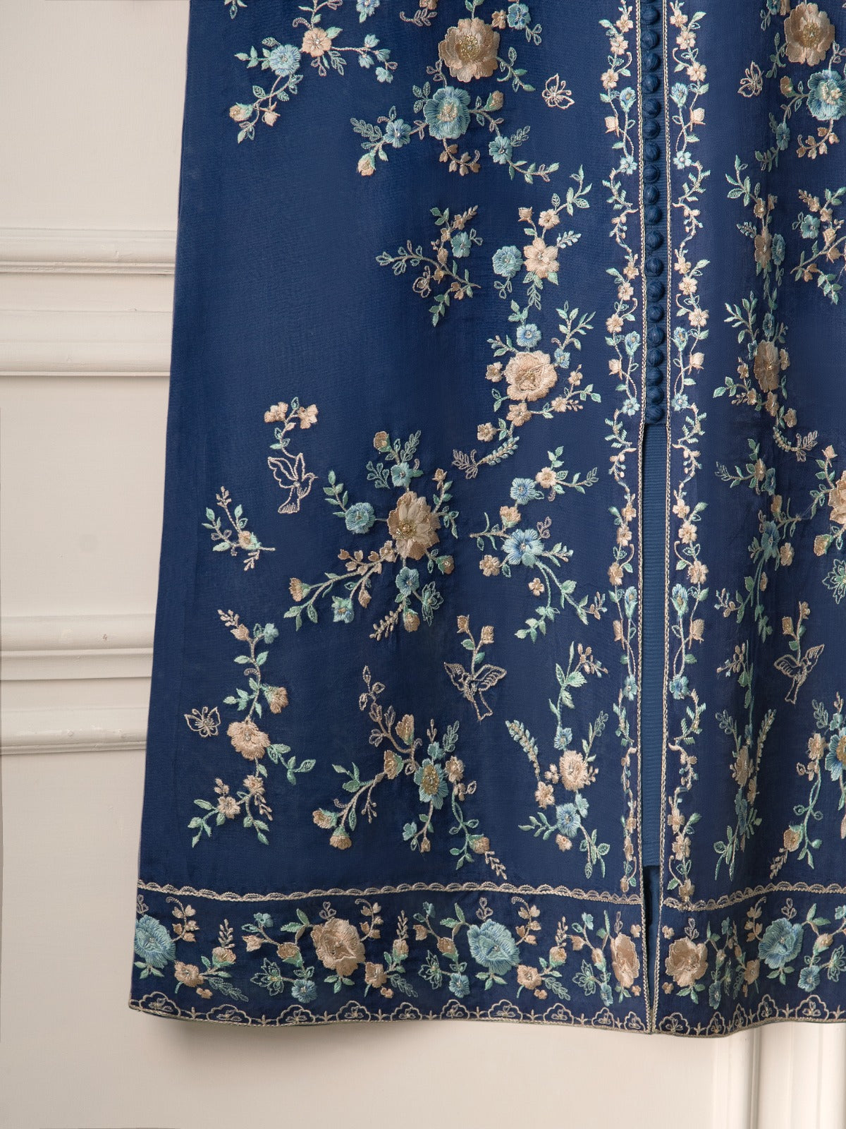 3 Piece - Pure Organza Embroidered Suit S110886 - Image 8