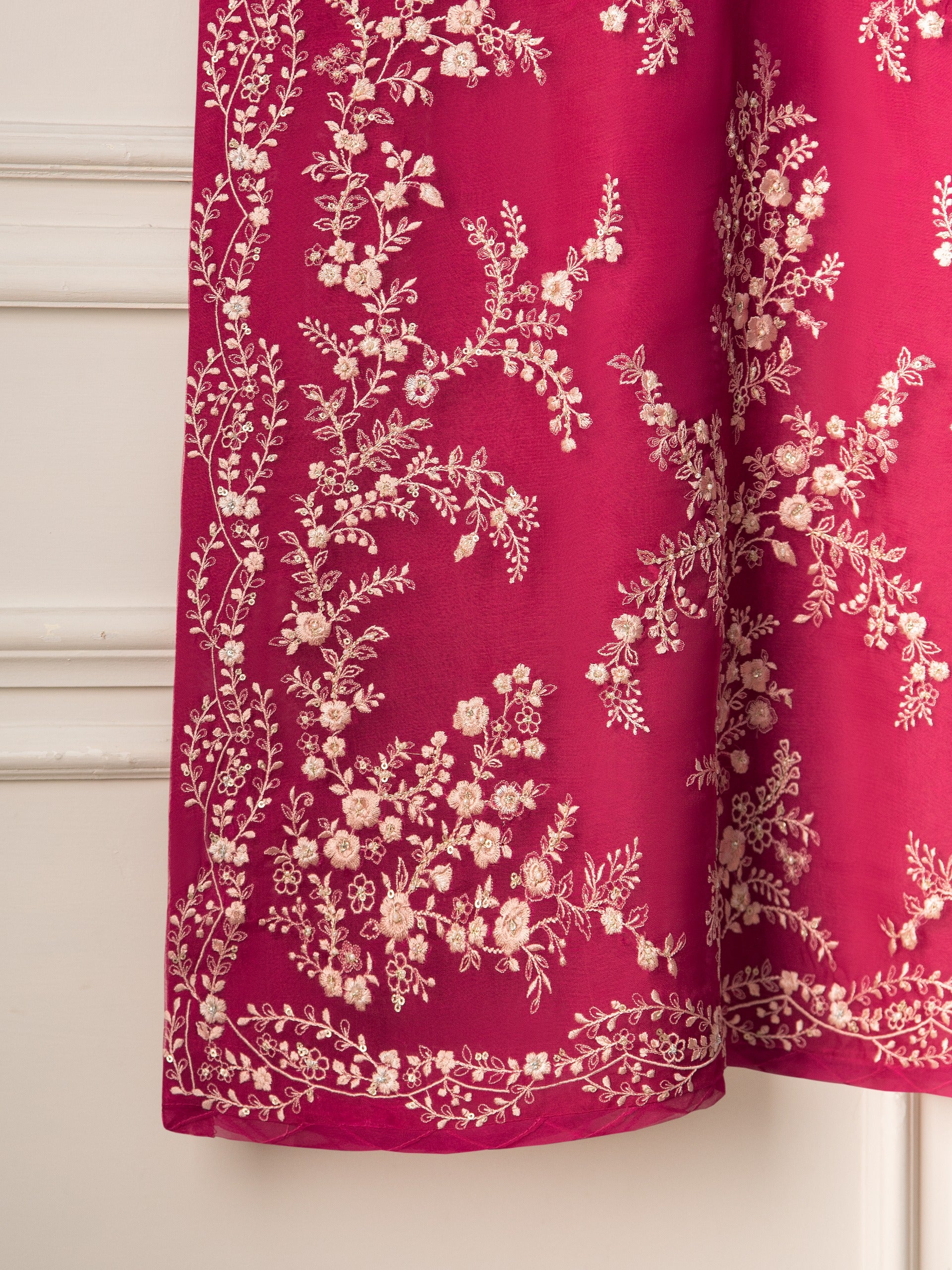 3 Piece - Pure Organza Embroidered Suit S110966 - Image 5