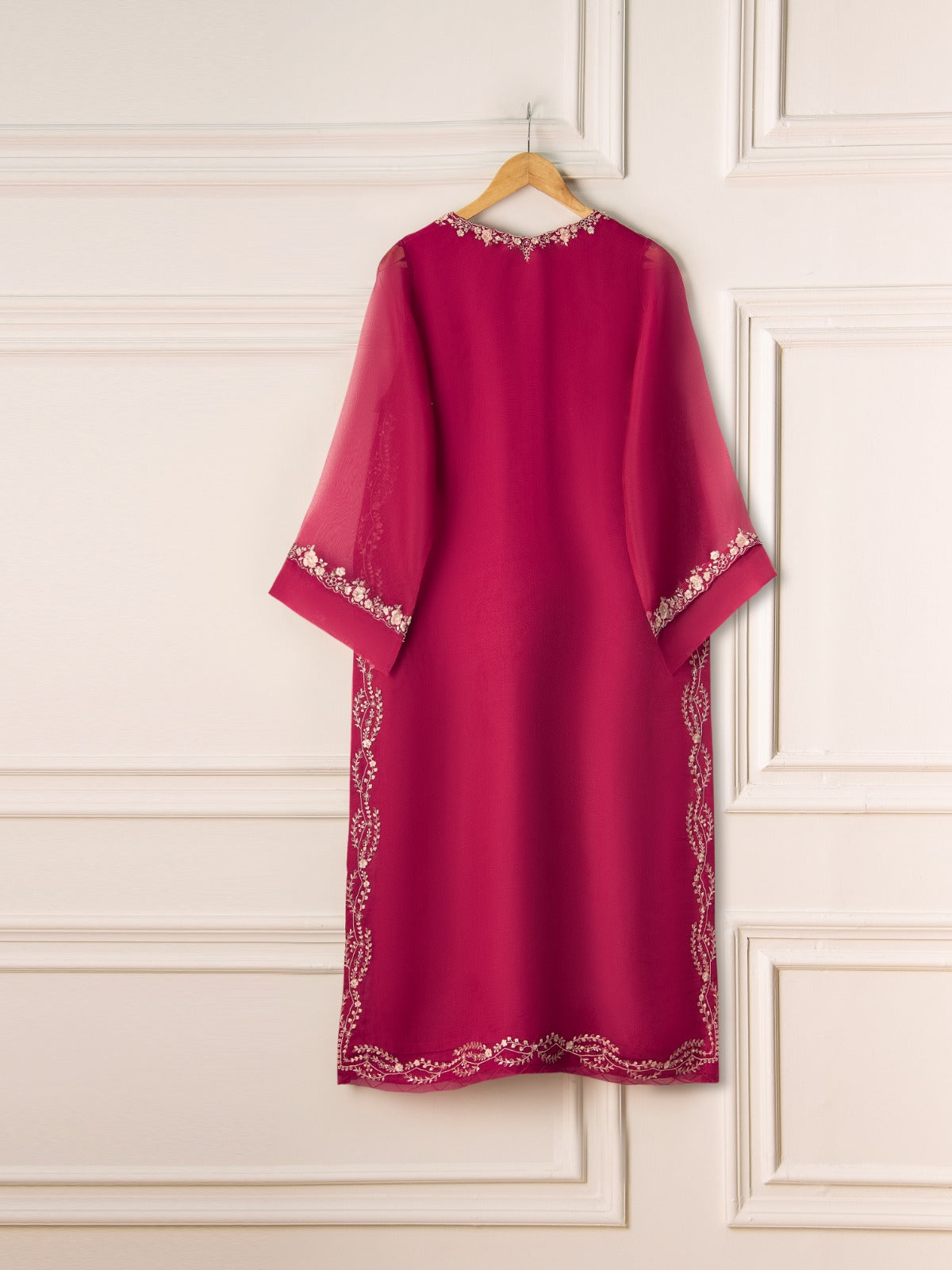 3 Piece - Pure Organza Embroidered Suit S110966 - Image 6