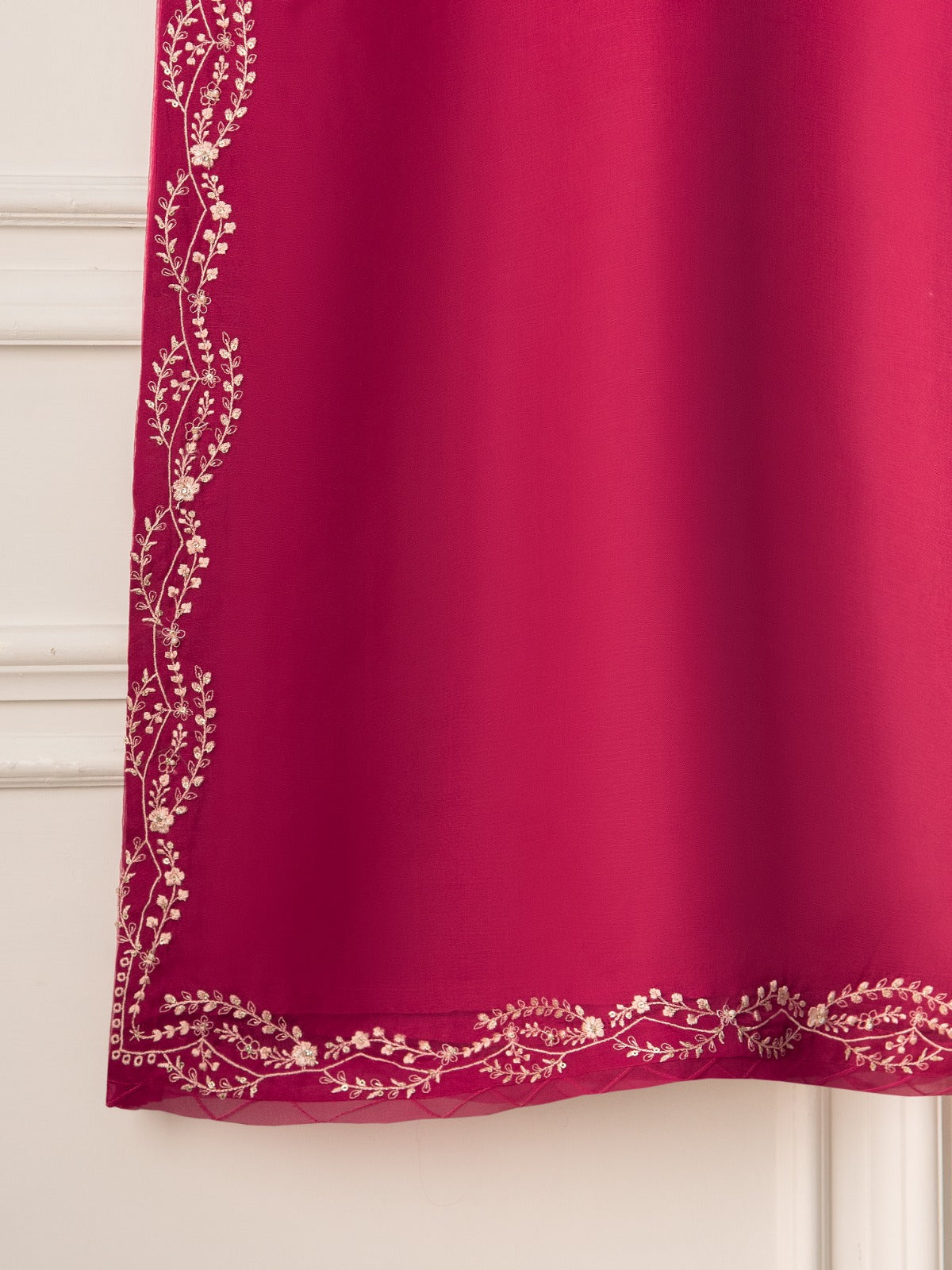 3 Piece - Pure Organza Embroidered Suit S110966 - Image 7