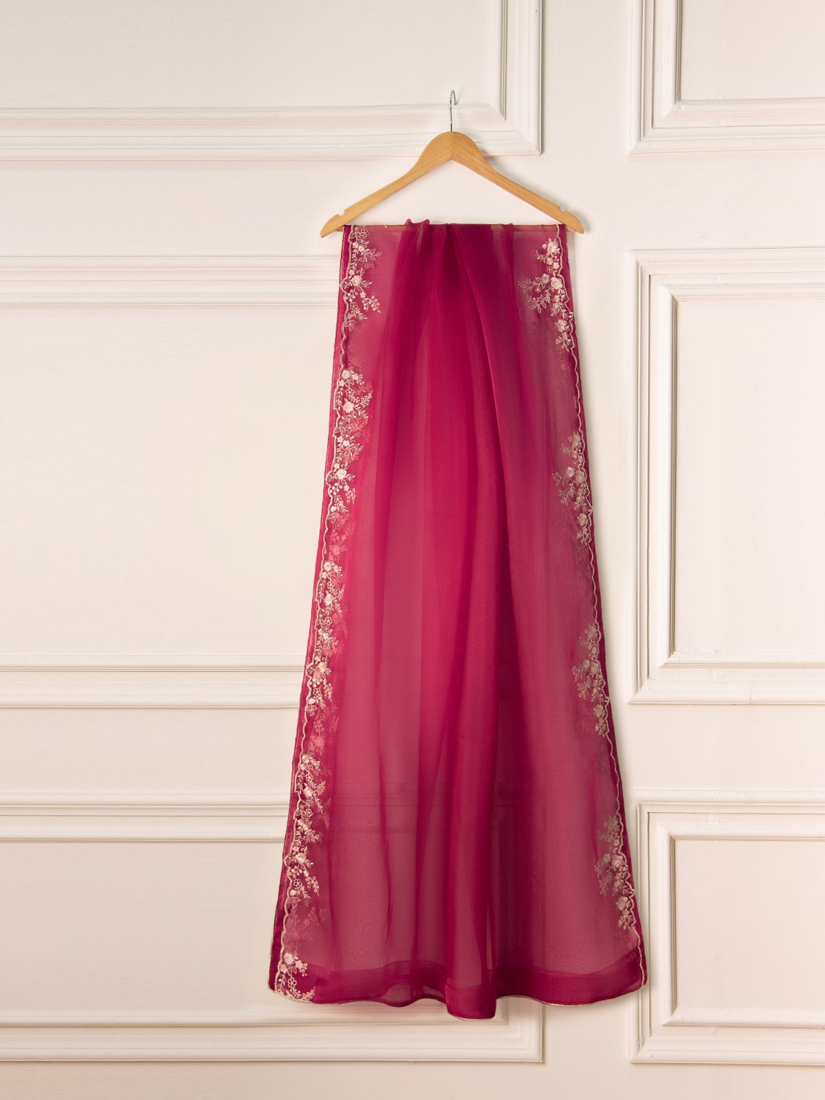 3 Piece - Pure Organza Embroidered Suit S110966 - Image 9