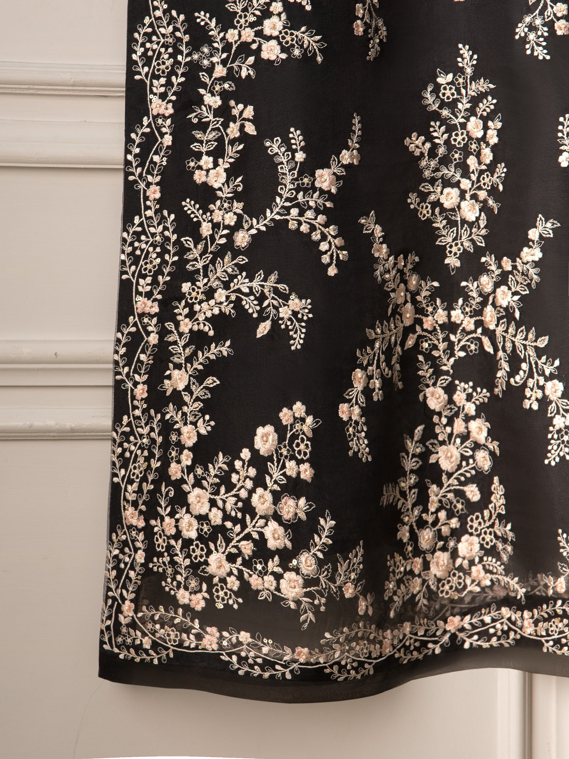 3 Piece - Pure Organza Embroidered Suit S111013 - Image 5