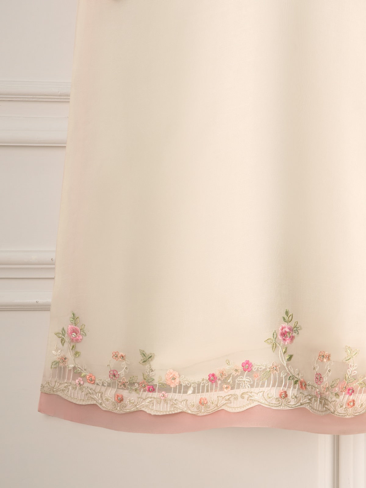 3 Piece- Pure Organza Embroidered Suit S111225 - Image 8