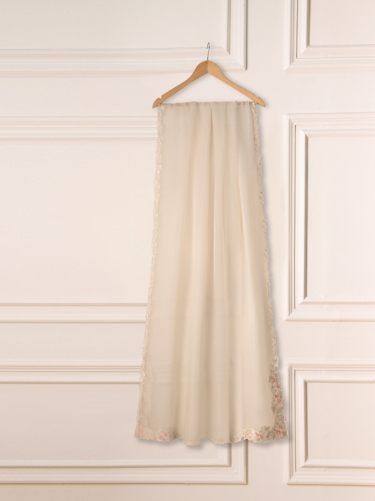 3 Piece- Pure Organza Embroidered Suit S111225 - Image 9