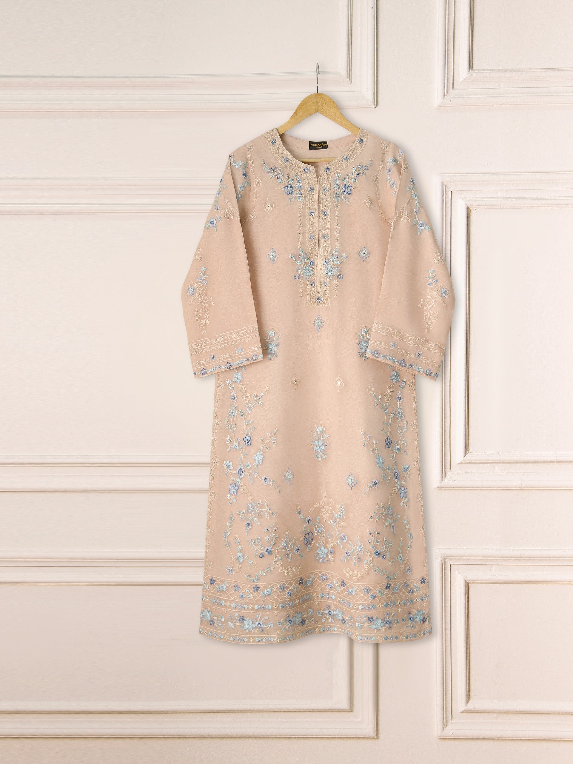3 Piece - Pure Organza Embroidered Suit S111244 - Image 2