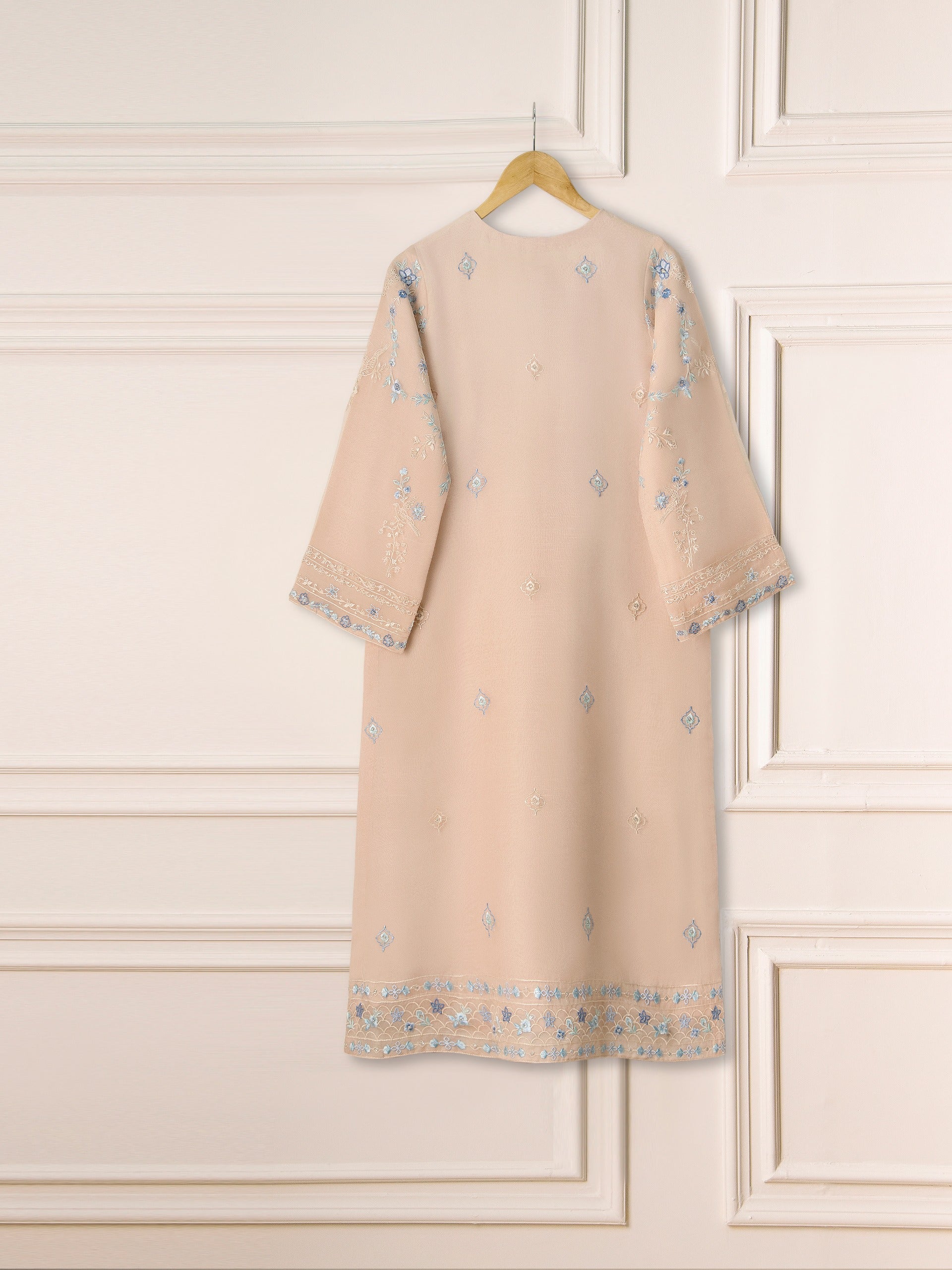3 Piece - Pure Organza Embroidered Suit S111244 - Image 6
