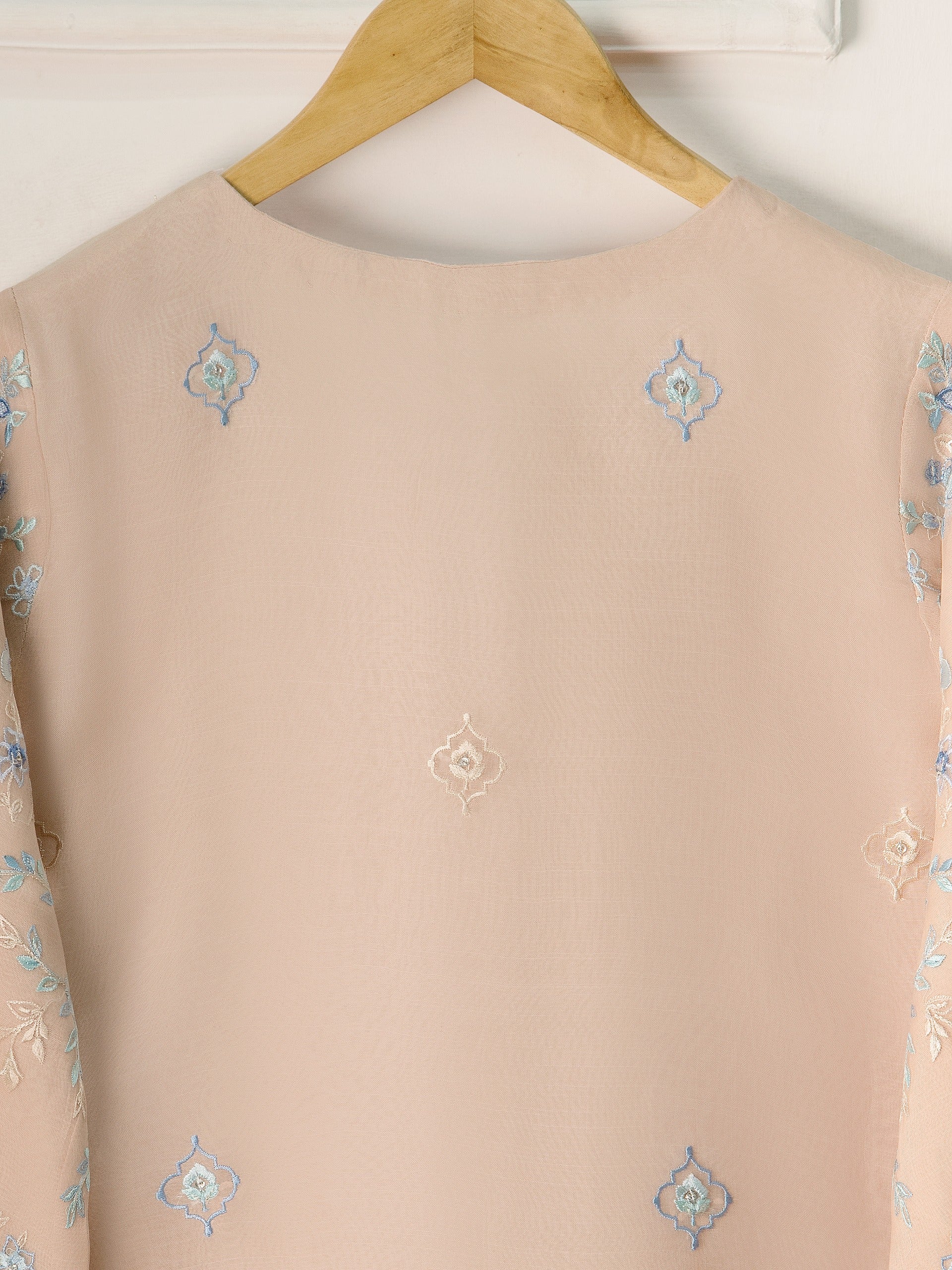 3 Piece - Pure Organza Embroidered Suit S111244 - Image 7