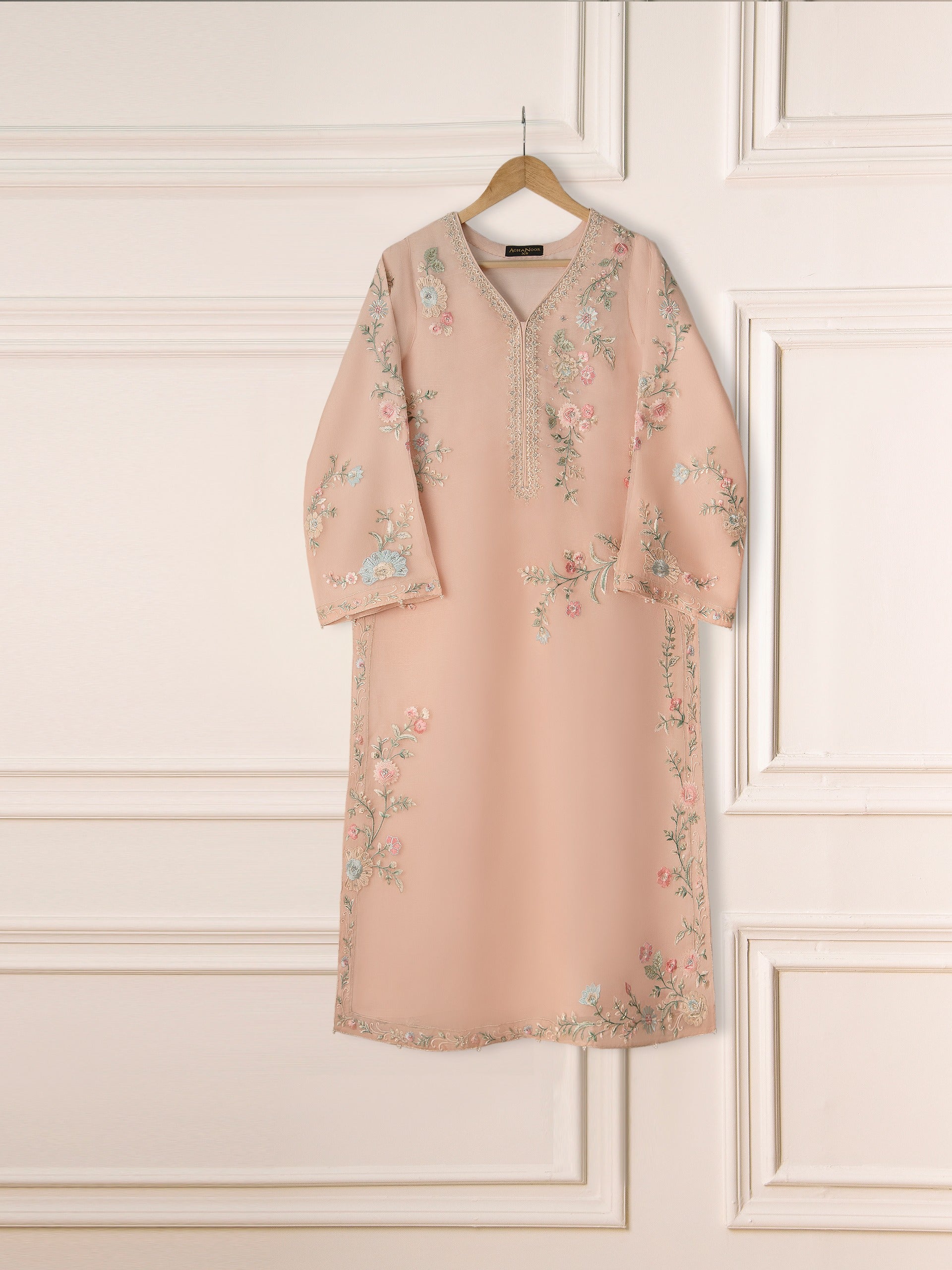 3 Piece - Pure Organza Embroidered Suit S111249 - Image 2