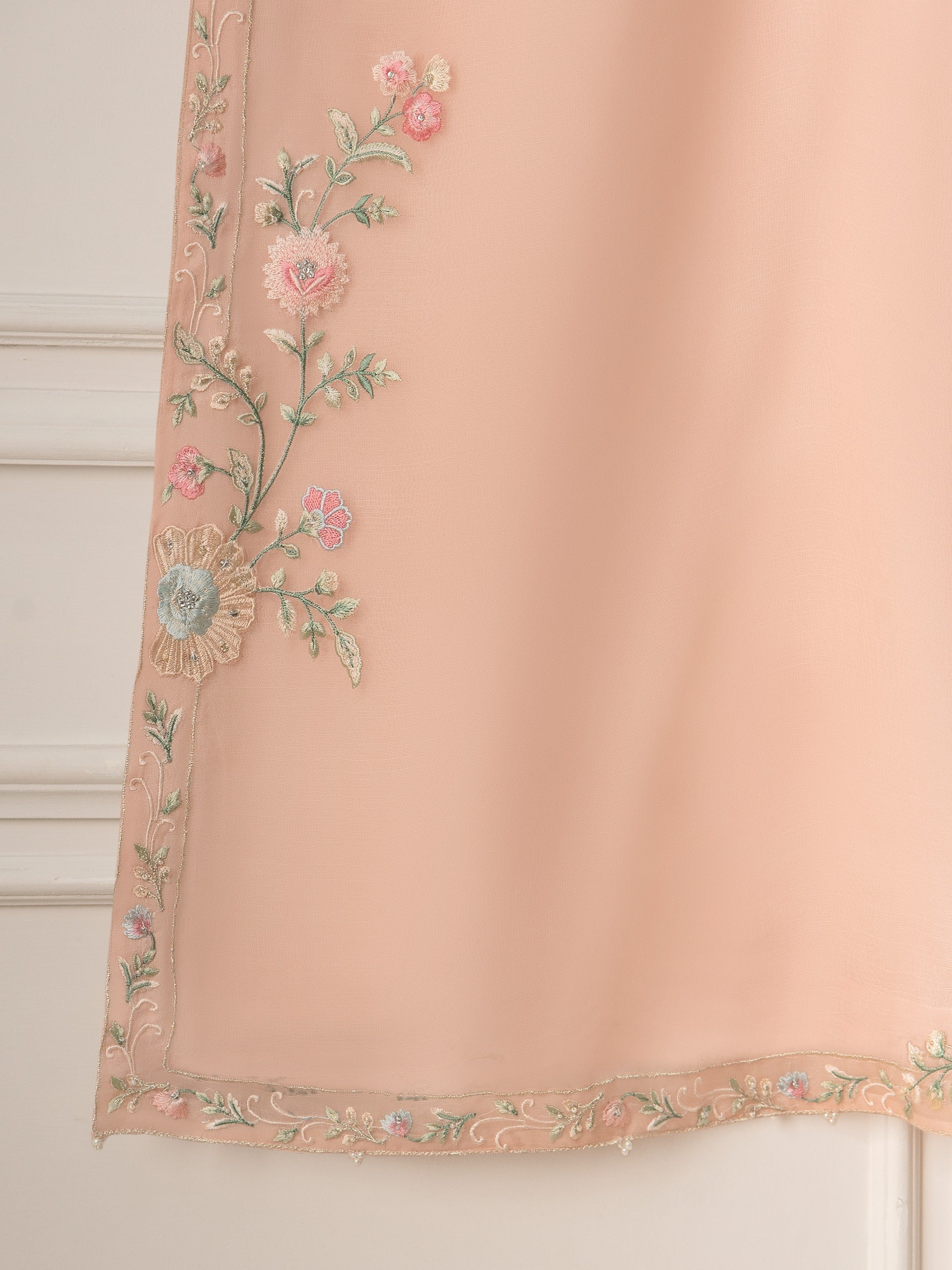 3 Piece - Pure Organza Embroidered Suit S111249 - Image 5
