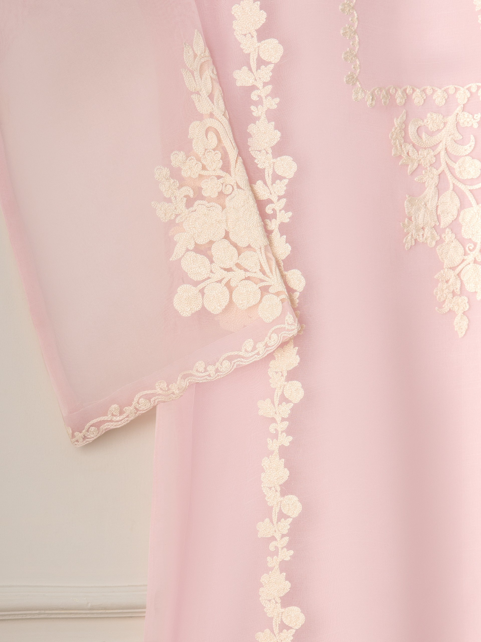 3 Piece- Pure Organza Embroidered Suit S111253 - Image 4