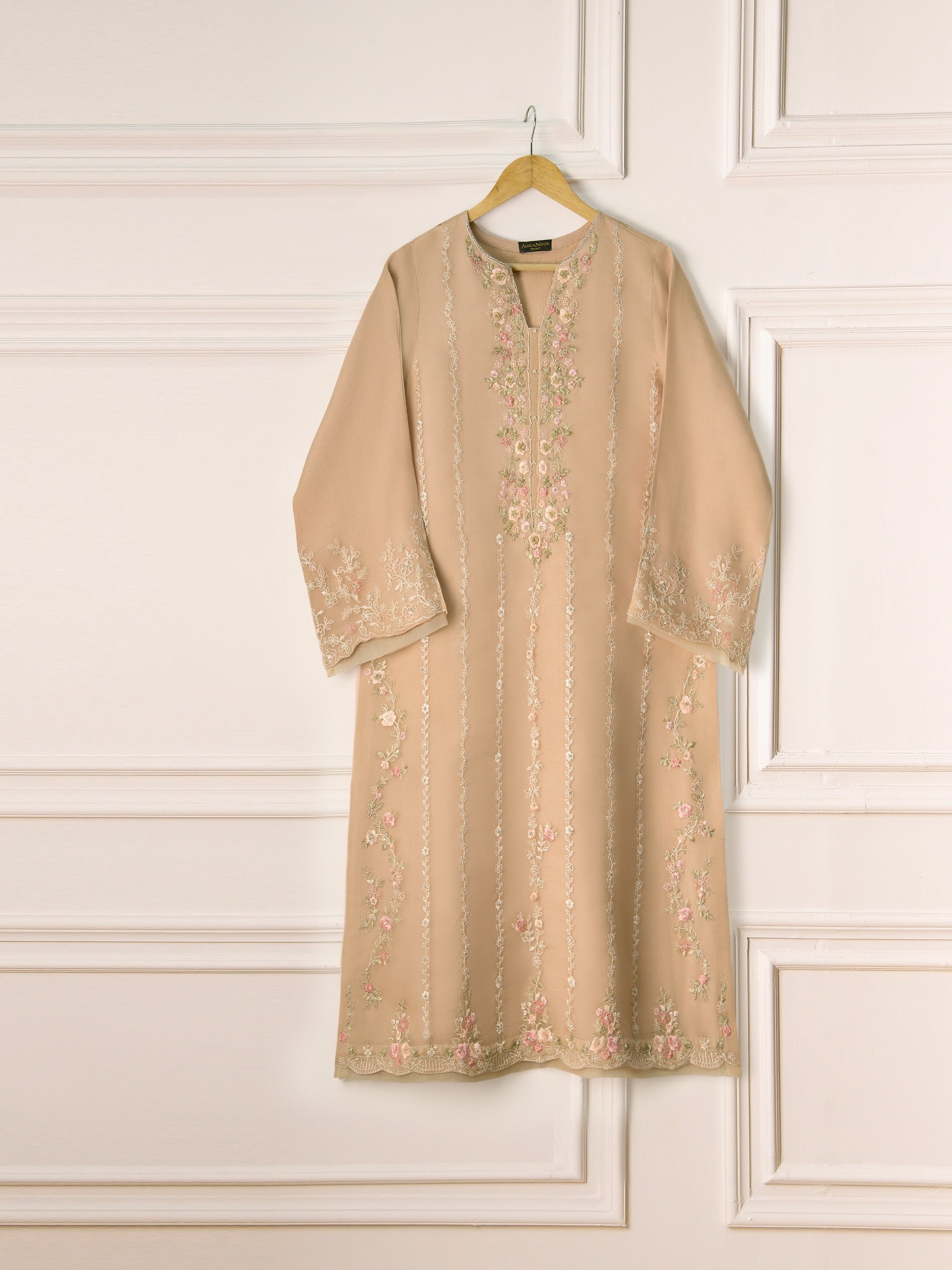 3 Piece - Pure Organza Embroidered Suit S111254 - Image 2