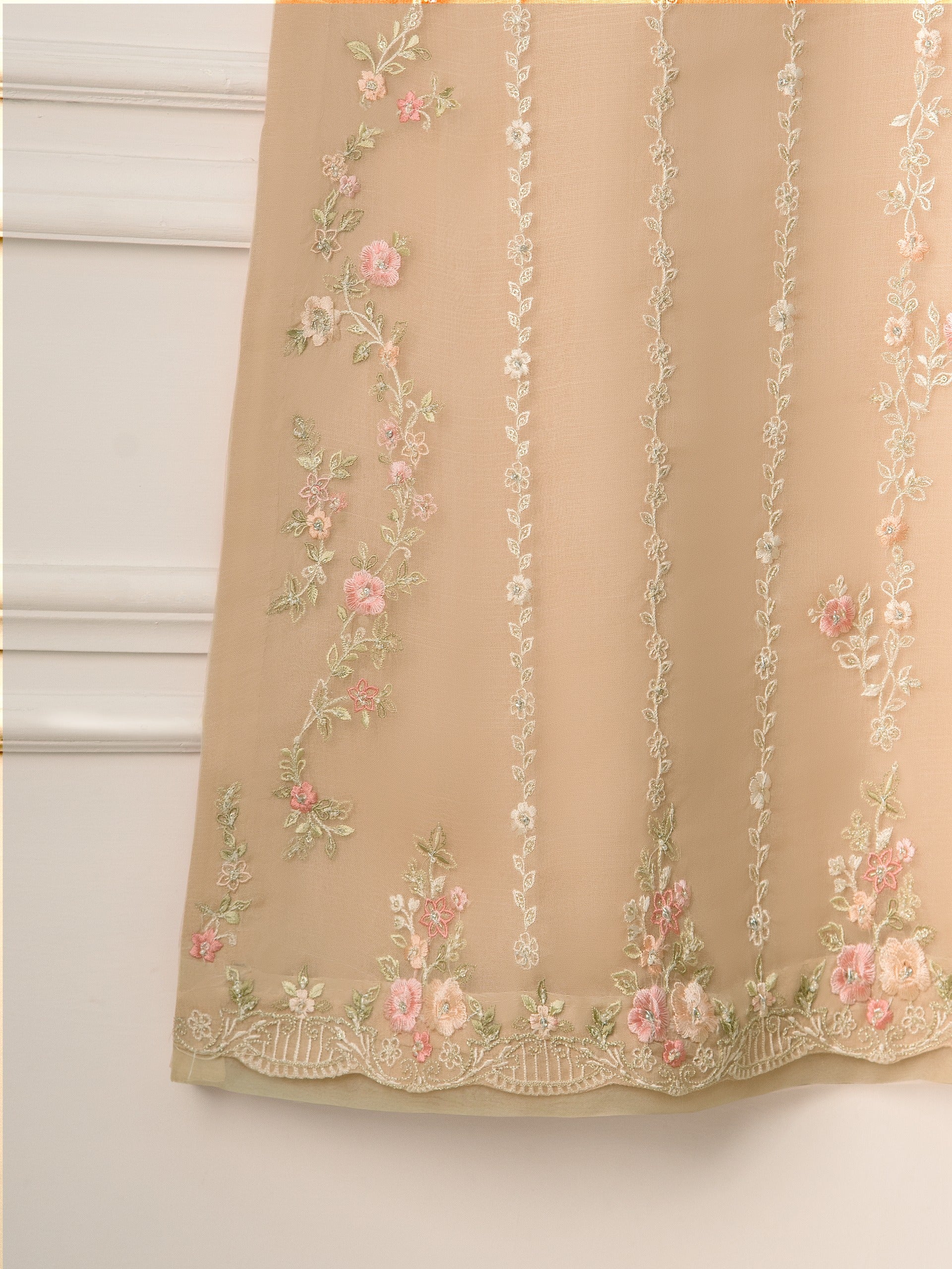 3 Piece - Pure Organza Embroidered Suit S111254 - Image 5